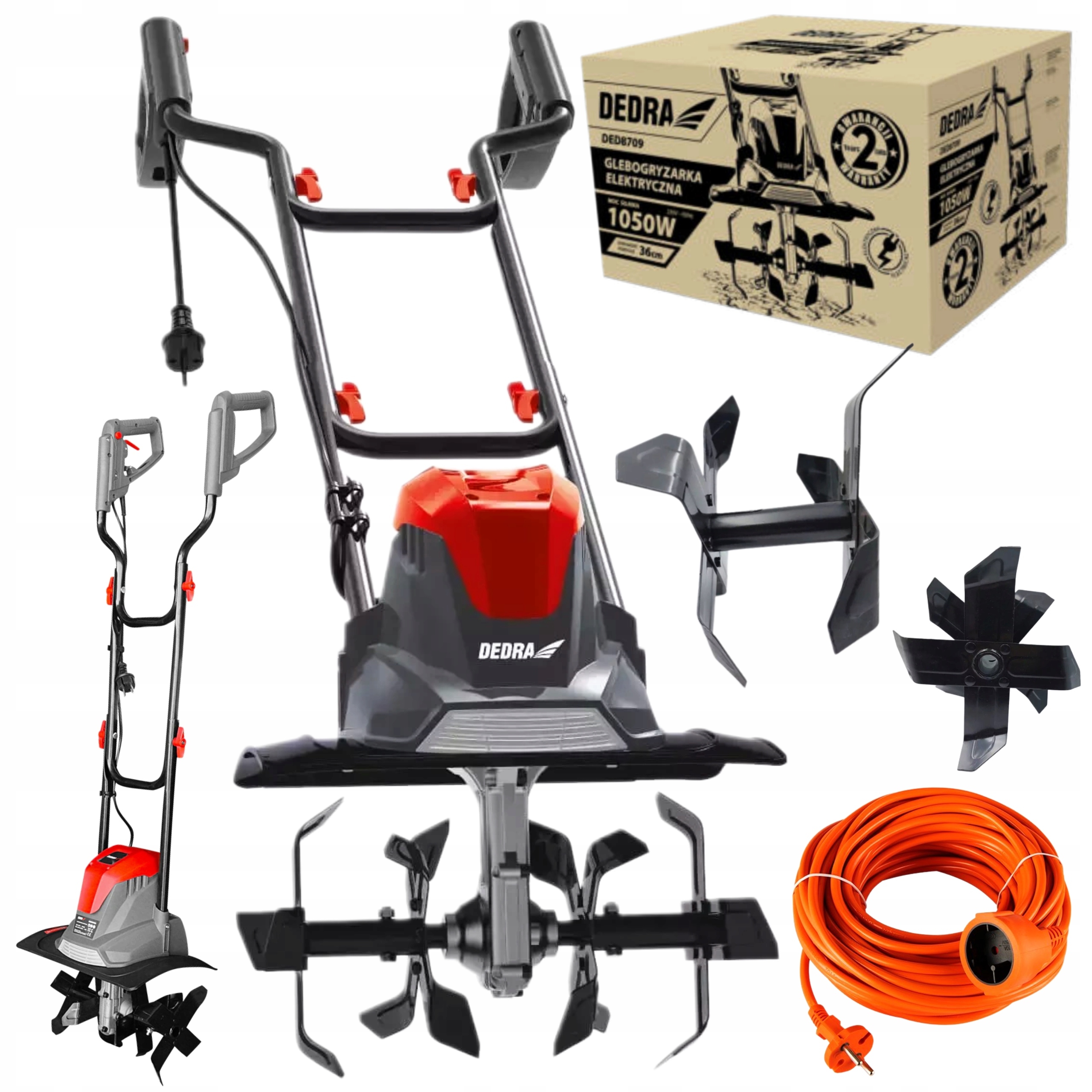 DEDRA GLEBOGRYZARKA ELEKTRYCZNA KULTYWATOR ZIEMI GLEBY 1050W DED8709 36CM P