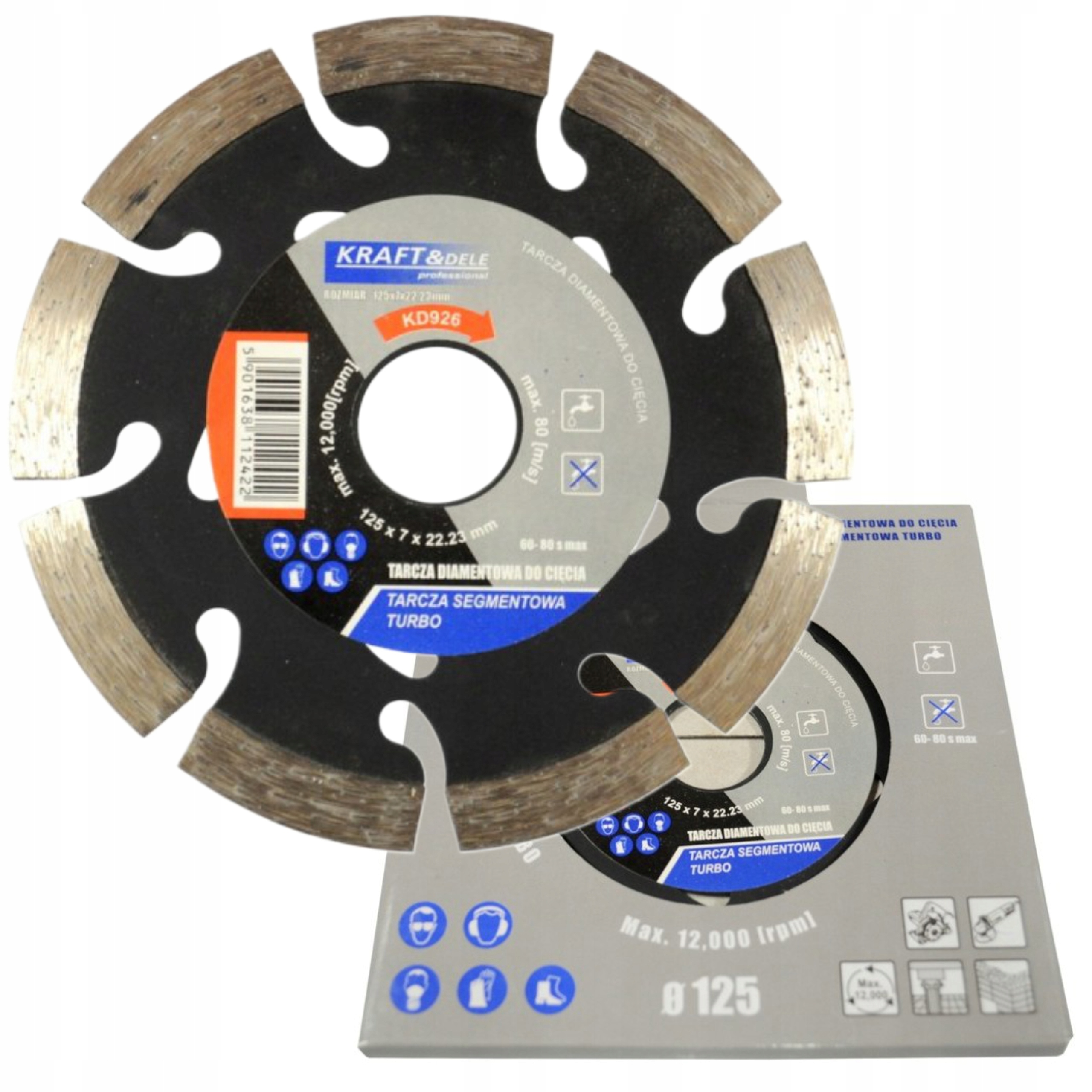 KRAFT&DELE TARCZA DIAMENTOWA SEGMENTOWA TURBO DO CIĘCIA 125x7x22,23mm KD926