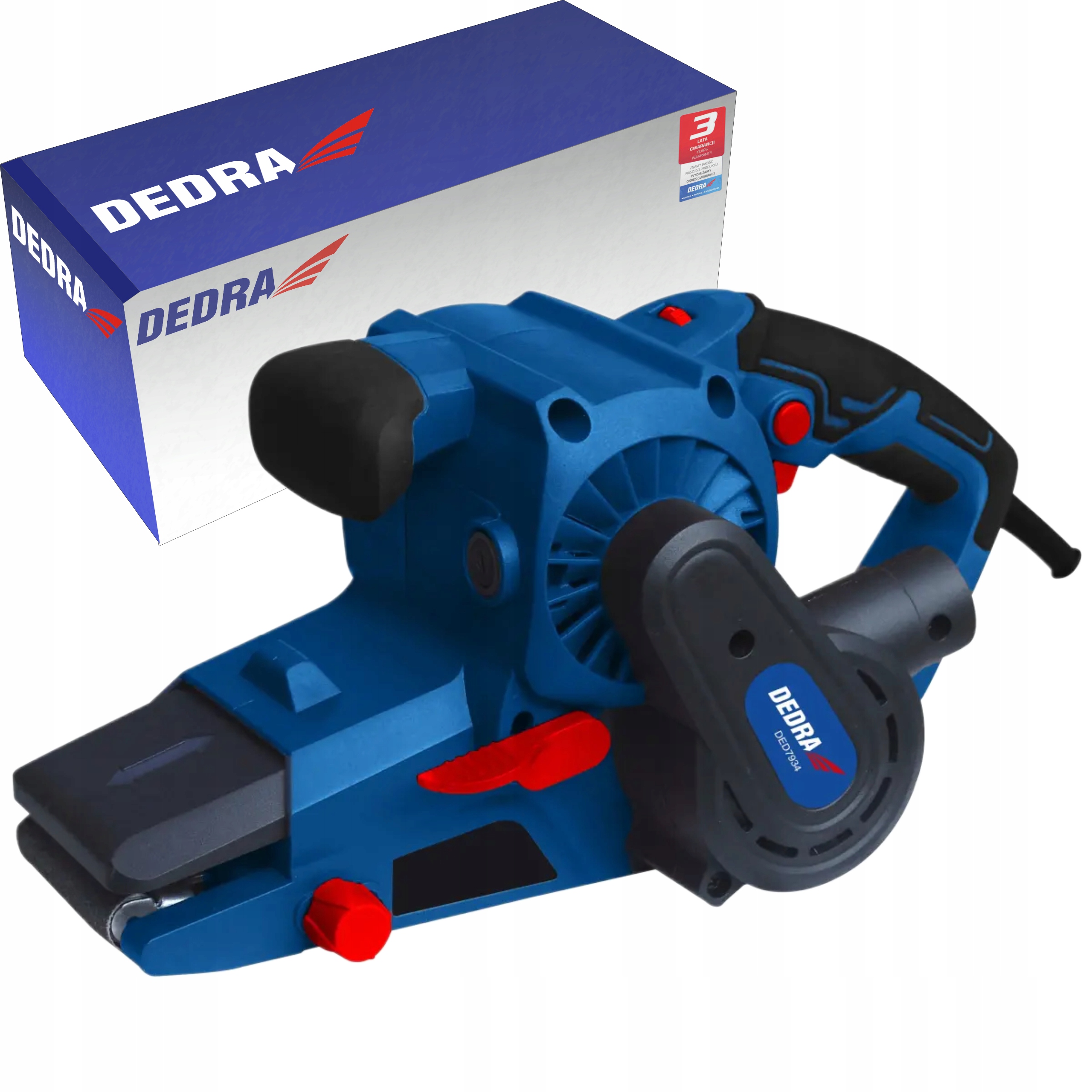 DEDRA SZLIFIERKA TAŚMOWA 1010W 76x533mm KABEL 3m REGULACJA OBROTÓW DED7934