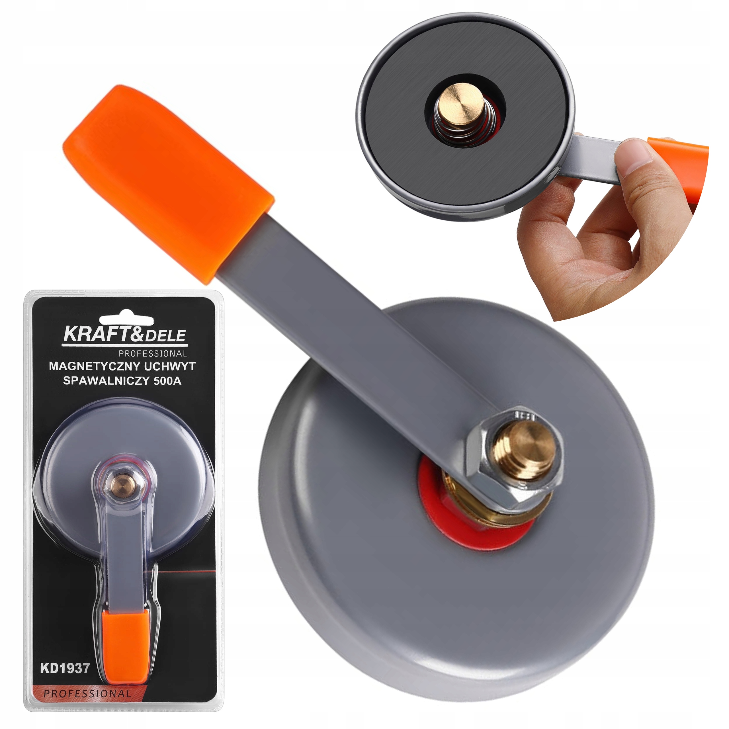 SOLIDNY UCHWYT SPAWALNICZY MAGNETYCZNY 500A KRAFTDELE KD1937