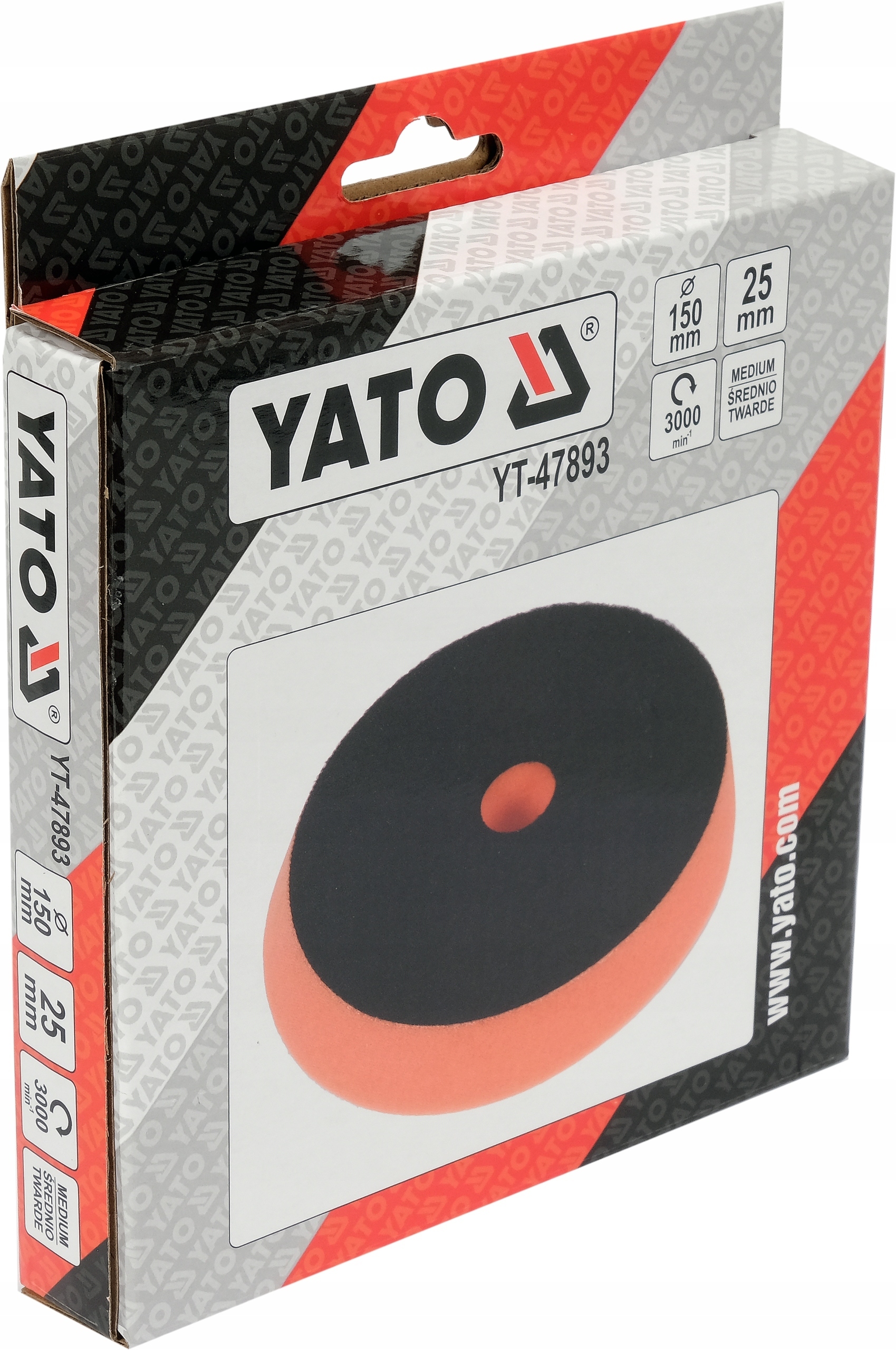 GĄBKA PAD POLERSKI NA RZEP 130x150MM ŚREDNIA YATO