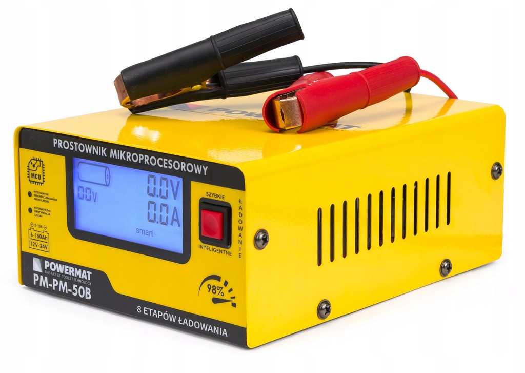 PROSTOWNIK MIKROPROCESOROWY AKUMULATOROWY 12V 24V CZYTELNY WYŚWIETLACZ LCD