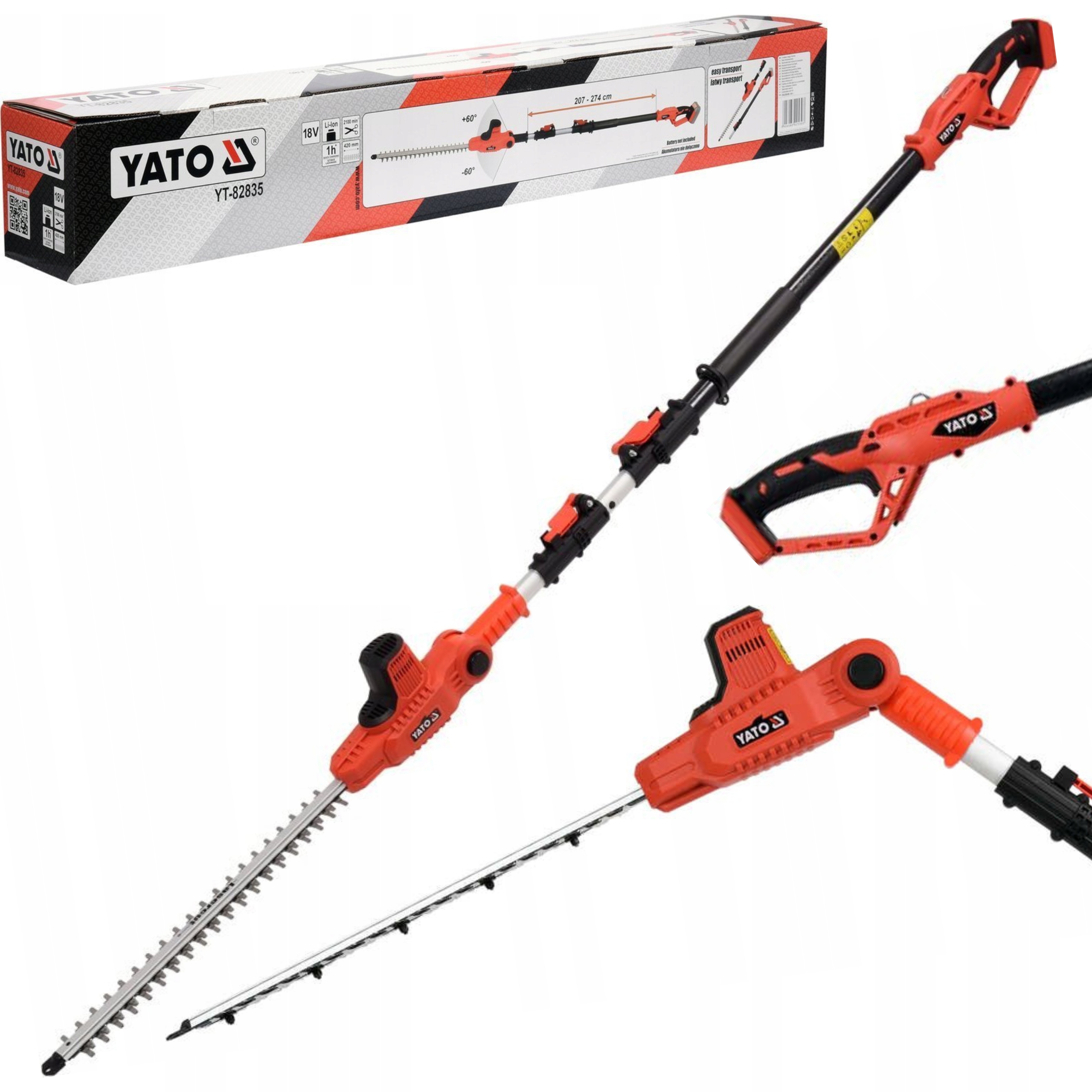 YATO NOŻYCE DOŻYWOPŁOTU NA WYSIĘGNIKU AKUMULATOROWE TELESKOPOWE 42 cm 18V