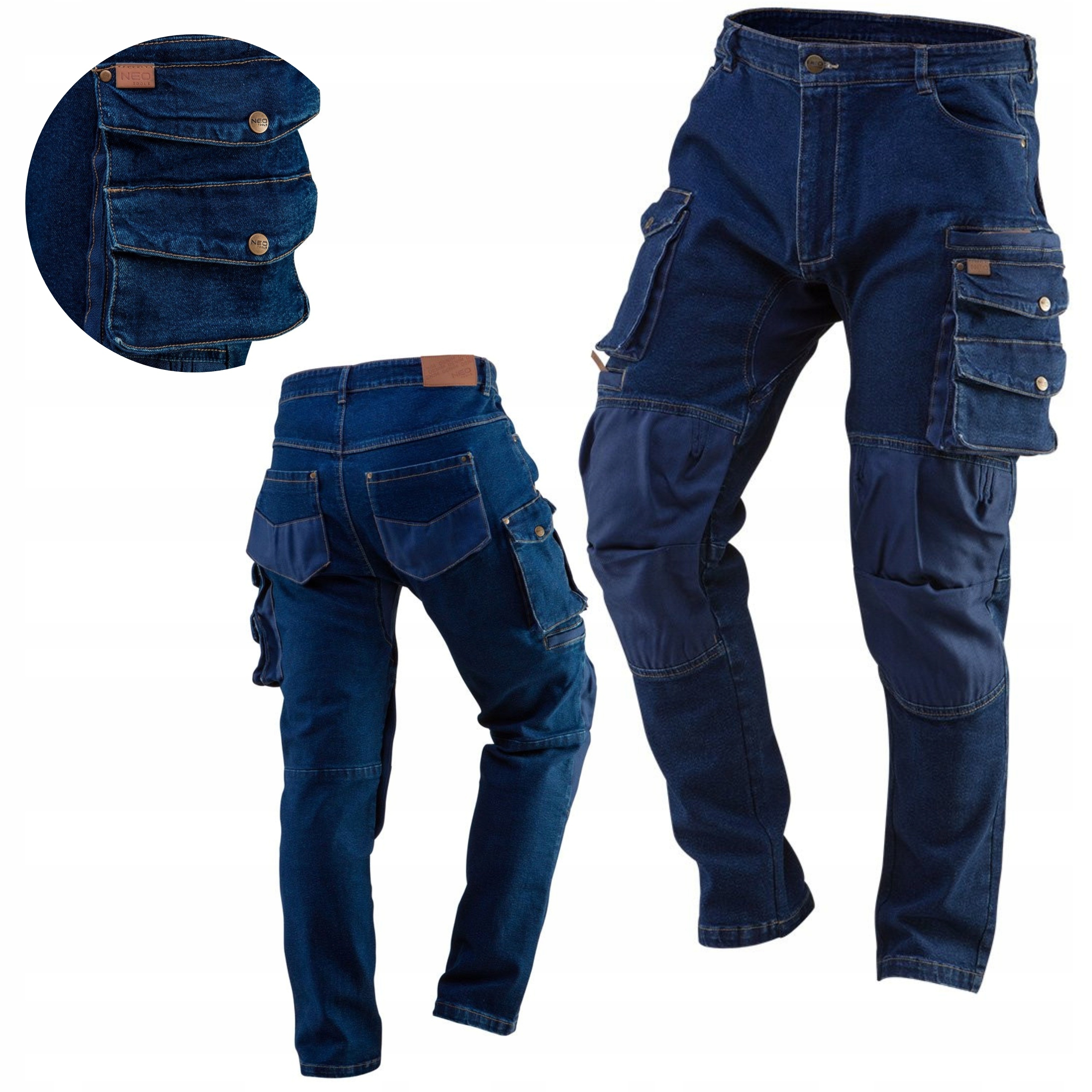 NEO SPODNIE ROBOCZE DŁUGIE DENIM 5 KIESZENI ROZM. XXL 81-228-XXL/56