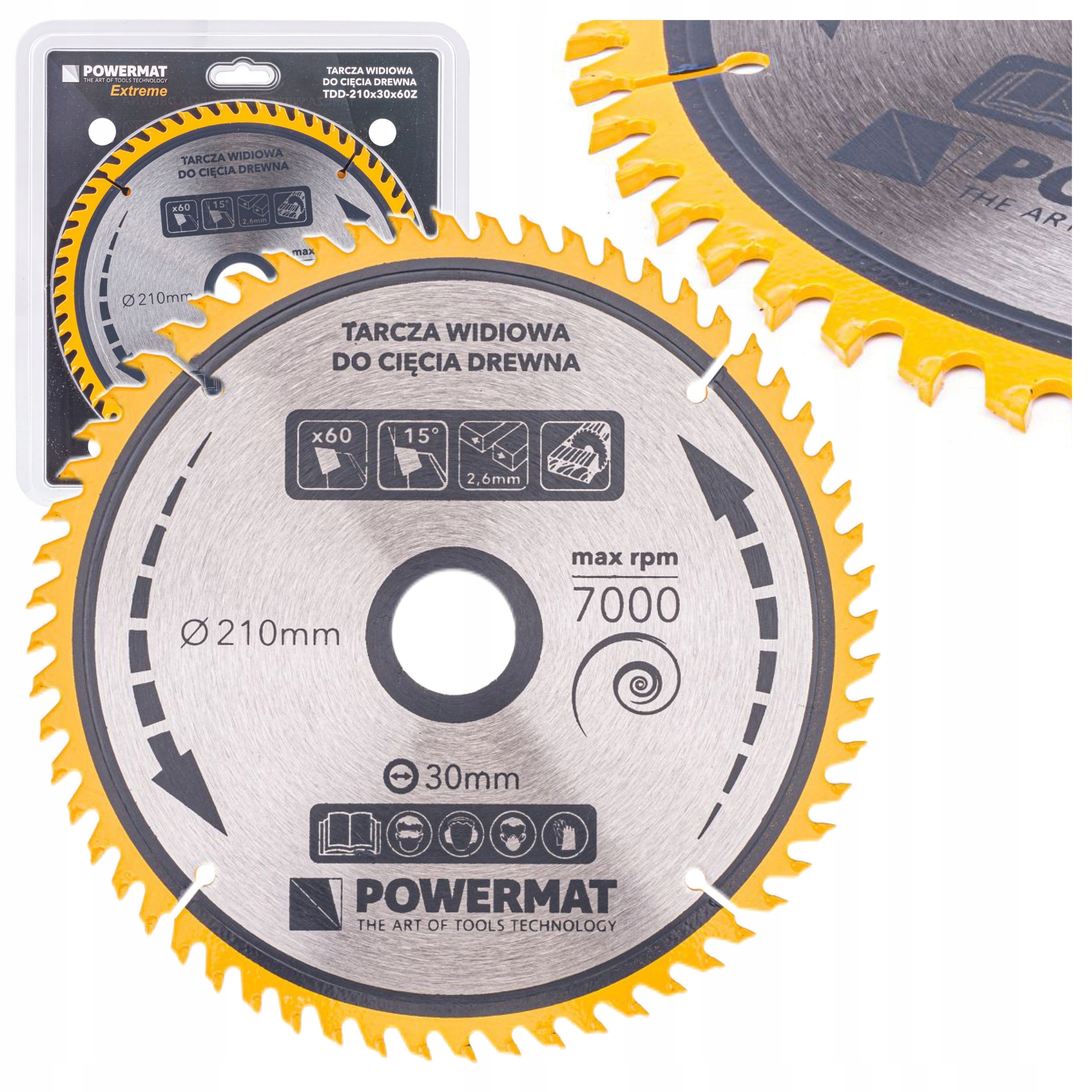 TARCZA WIDIOWA DO DREWNA 210x30 60z POWERMAT TDD-210x30x60Z
