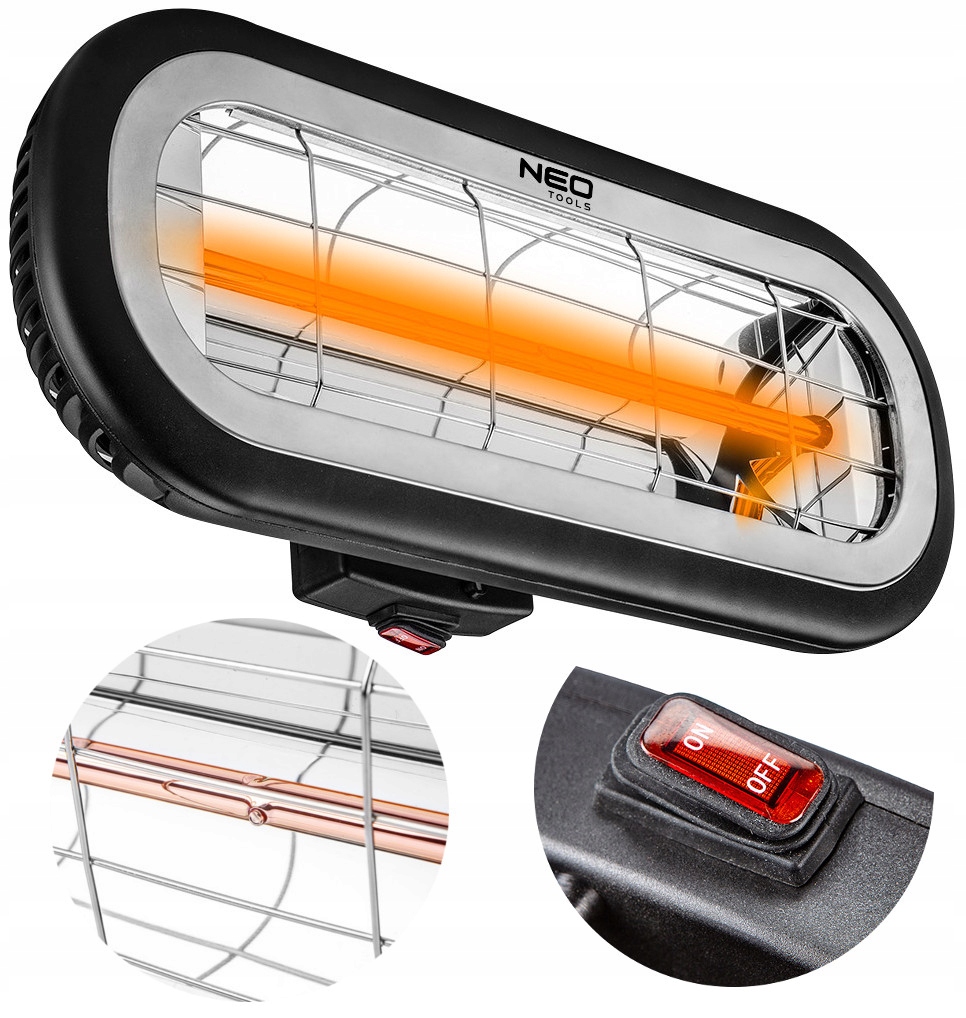 NEO PROMIENNIK CIEPŁA PODCZERWIENI LAMPA GRZEWCZA IP65 NAGRZEWNICA 2KW