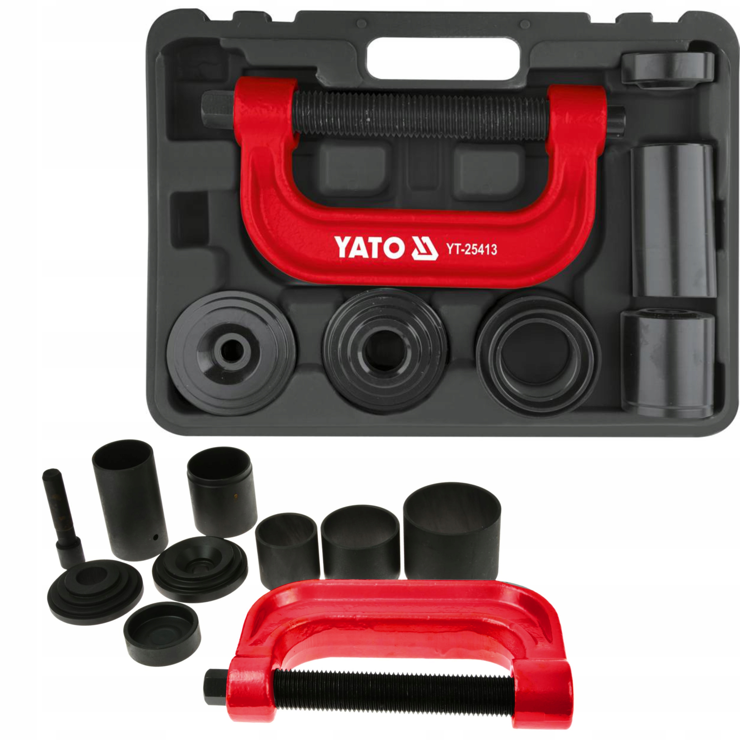 YATO ZESTAW PRASA ŚRUBOWA DO SWORZNI I TULEI LITERA "C" 9 ELEM. YT-25413