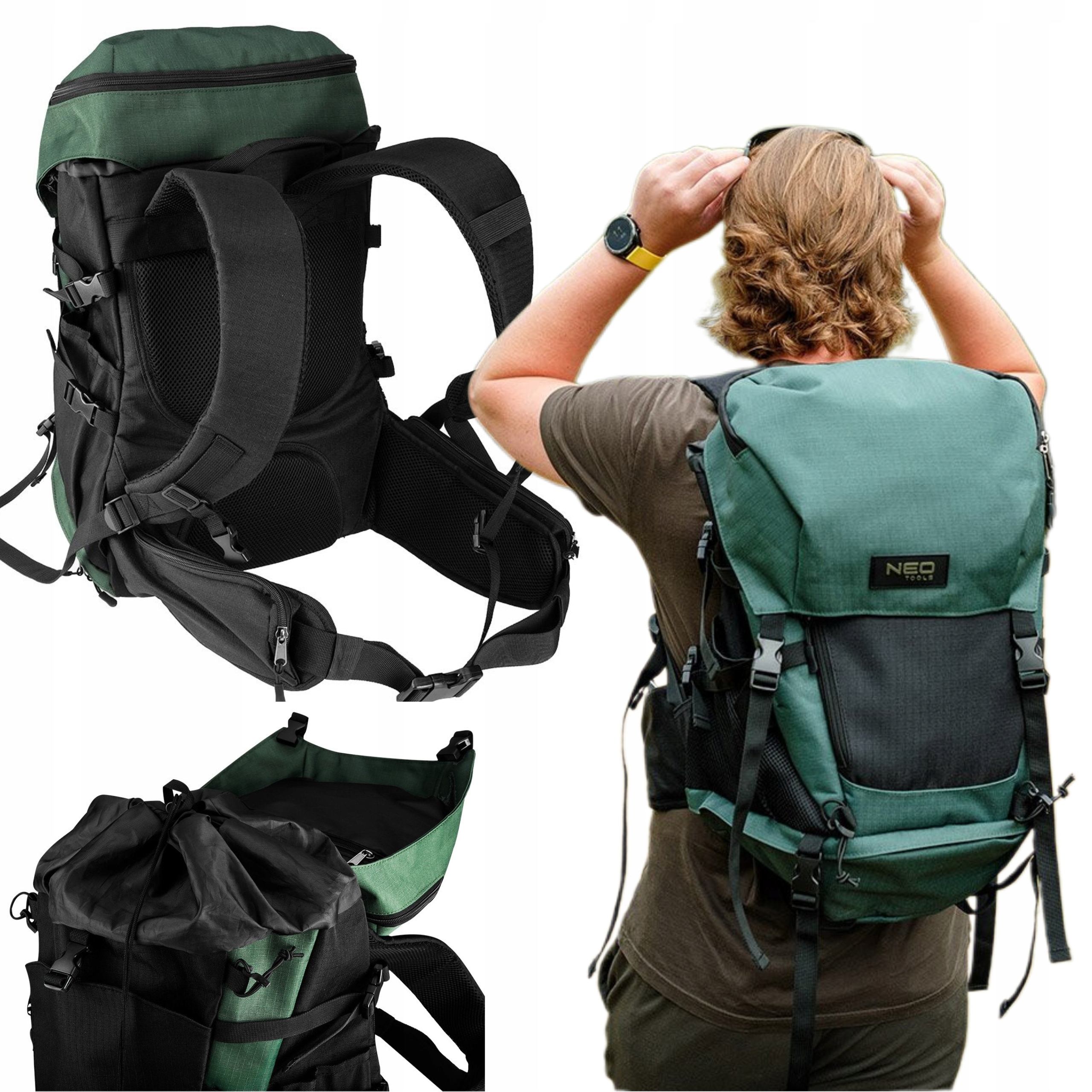 NEO PLECAK TURYSTYCZNY TREKKINGOWY 30L ZIELONY WĘDKARSKI SURVIVAL 84-328