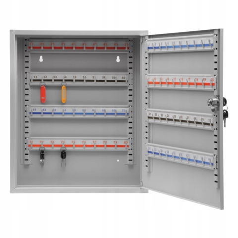 VOREL 78436 SKRZYNKA NA KLUCZE 450 x 380 x 800 MM 80 HAKÓW ZAMYKANA KLUCZEM