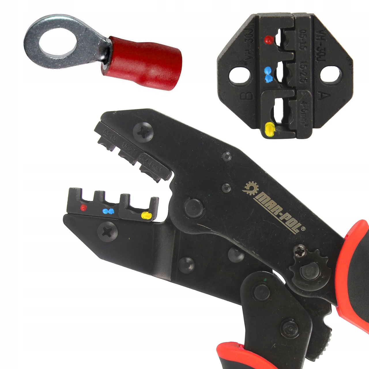 SZCZYPCE ZACISKARKA KONEKTORÓW 5 MATRYC ŚCIĄGACZ IZOLACJI KABLI PRZEWODÓW