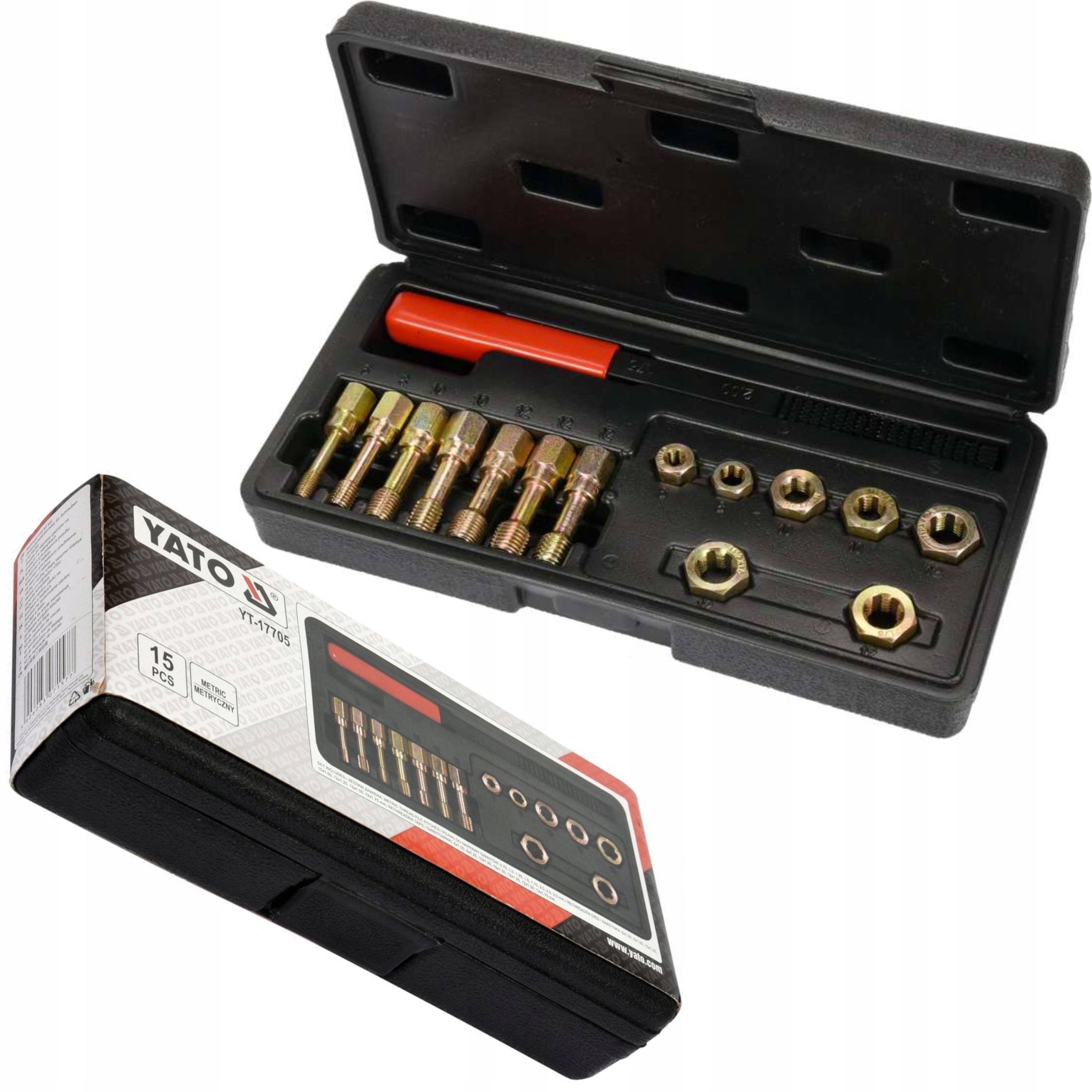 YATO ZESTAW NARZYNEK DO NAPRAWY GWINTÓW NA ŚRUBACH I NAKRĘTKACH YT-17705