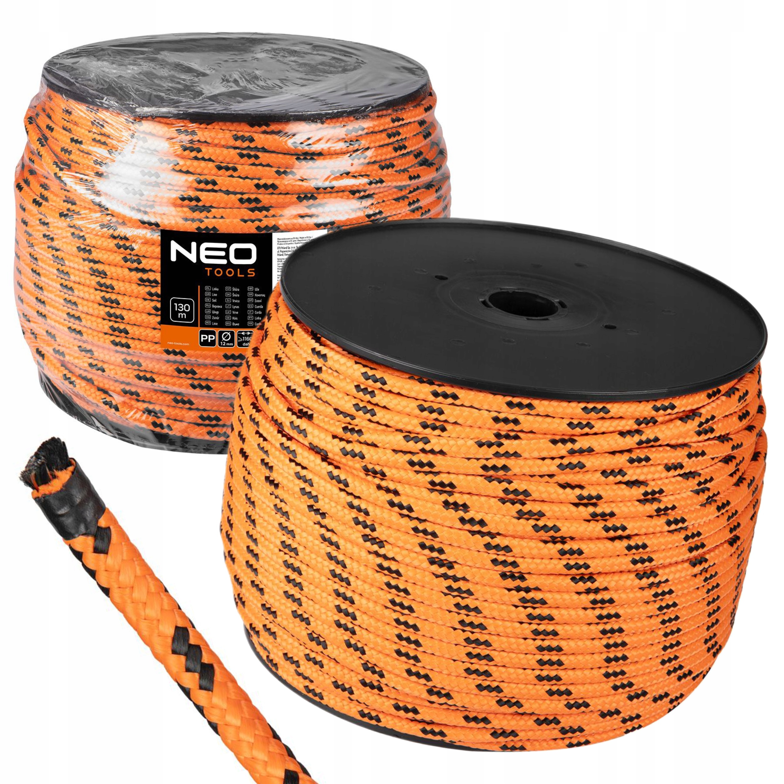 NEO LINKA PLECIONA POLIPROPYLENOWA BUDOWLANA OGRODOWA ŻEGLARSKA 12MM 150M