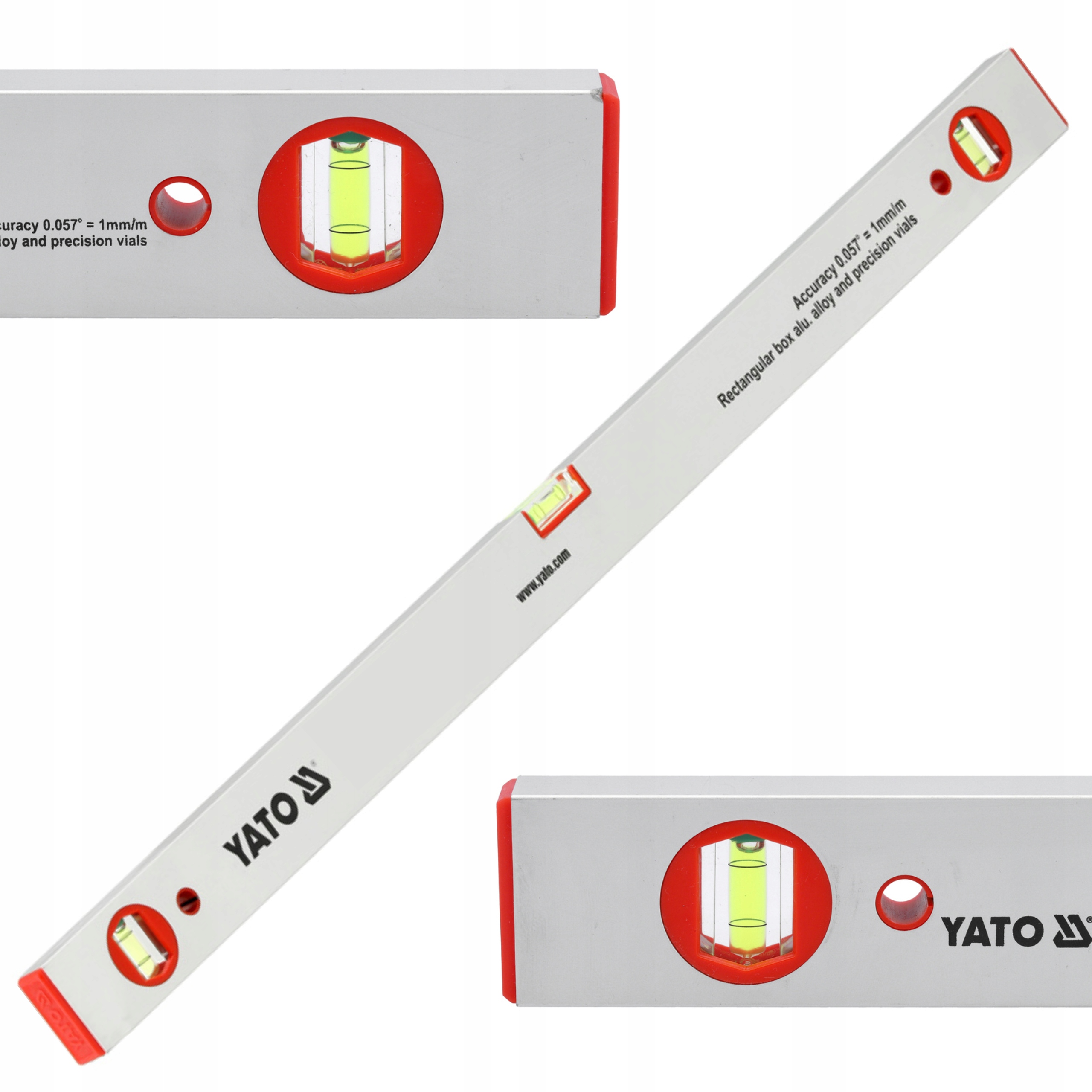 YATO POZIOMNICA ALUMINIOWA 3 LIBELKI LIBELLE 1200 MM 1,2M 1,5MM YT-3005