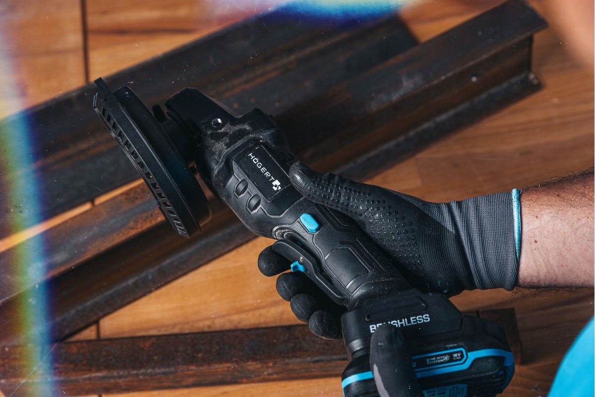 HOGERT SZLIFIERKA KĄTOWA 125mm WŁĄCZNIK ŁOPATKOWY AKU 18V BEZSZCZOT HT2E232