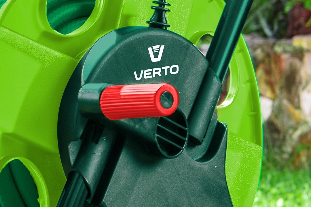 VERTO STOJAK NA WĄŻ OGRODOWY WÓZEK BĘBEN ZWIJACZ DO 45m 1/2" RĄCZKA MOCNY