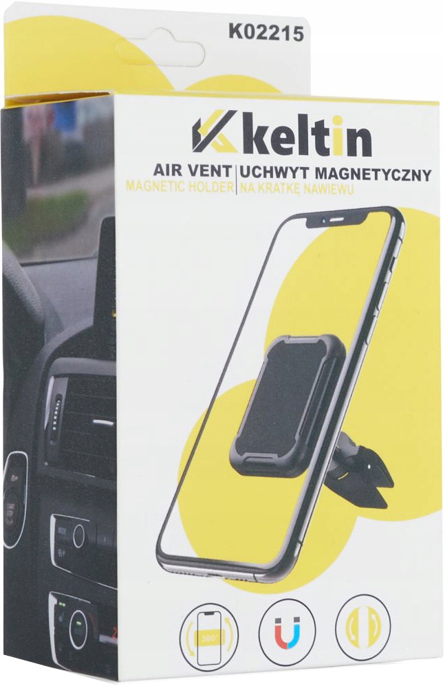 SAMOCHODOWY UCHWYT MAGNETYCZNY DO TELEFONU NA KRATKĘ NAWIEWU UNIWERSALNY