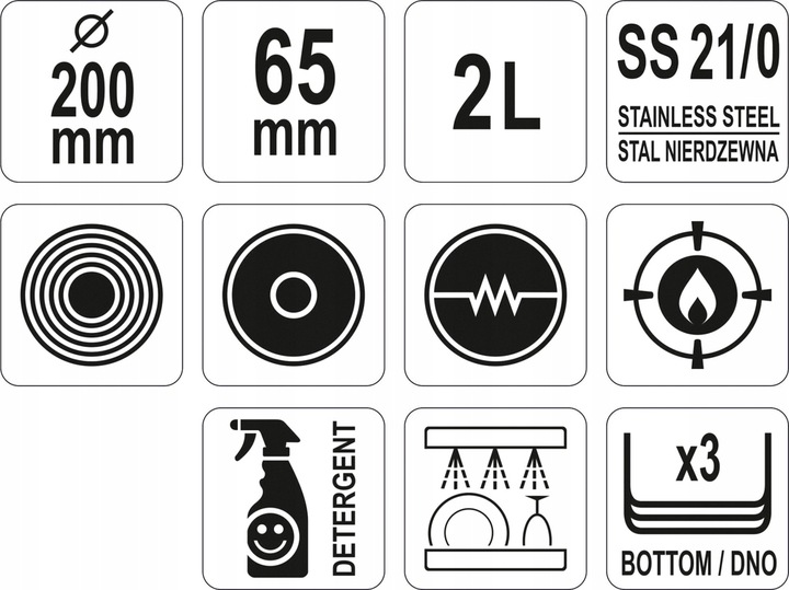 YATO PROFESJONALNY RONDEL DO SOSÓW ZE STALI NIERDZEWNEJ 20X6,5CM 2L YG00080