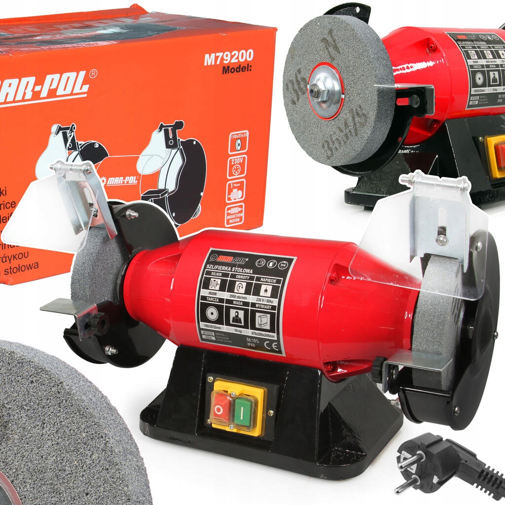 MAR-POL SZLIFIERKA STOŁOWA PODWÓJNA KAMIENIOWA 150x25x32mm 230V M79200