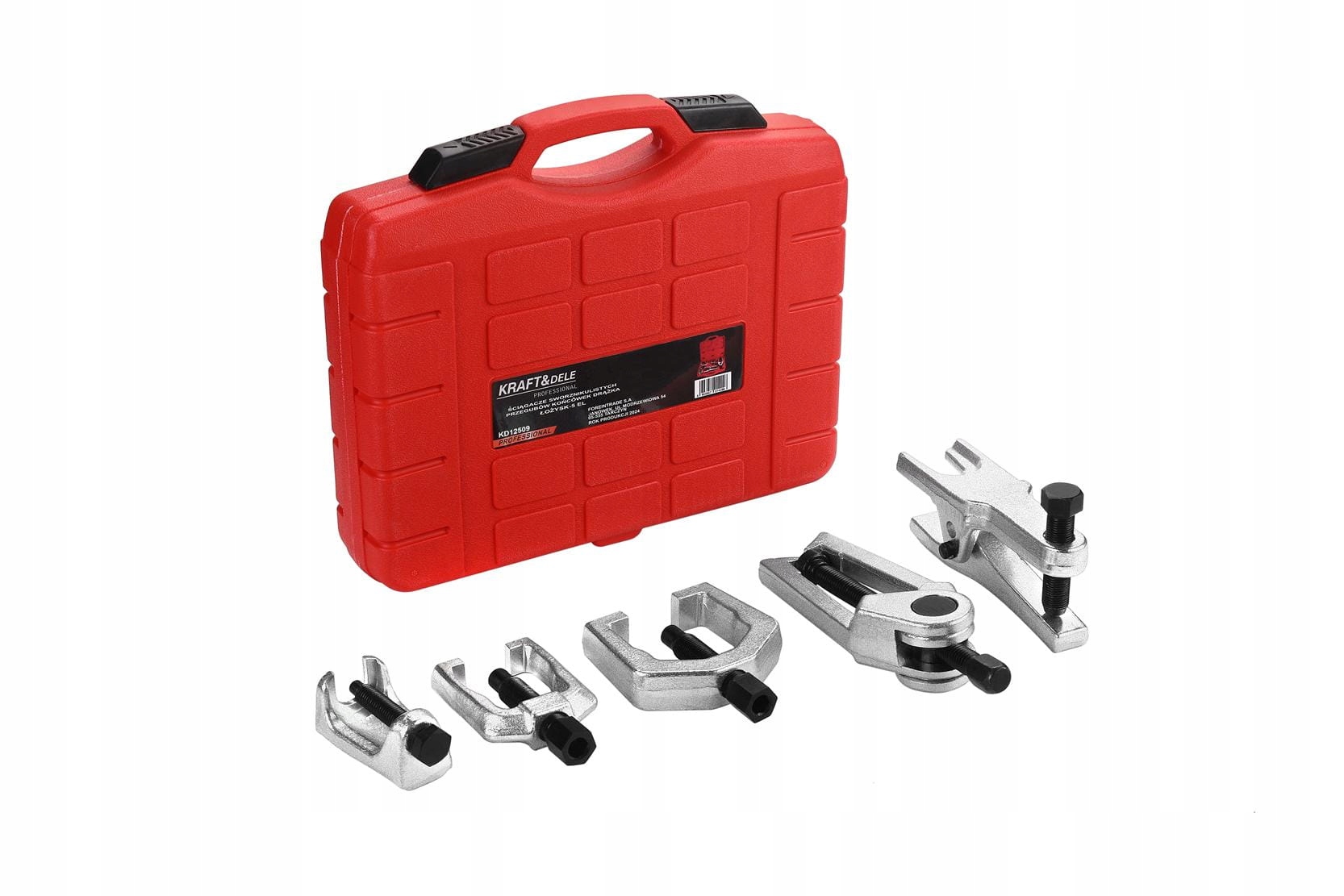 ZESTAW ŚCIĄGACZ SWORZNI KULISTYCH PRZEGUBÓW KOŃCÓWEK DRĄŻKA ŁOŻYSK KD12509