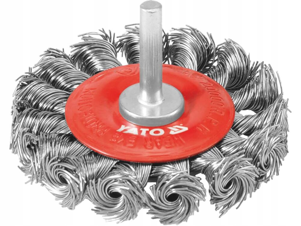 YATO SZCZOTKA TARCZOWA FI 75MM Z TRZPIENIEM DRUT STALOWY SPLATANY YT-4759
