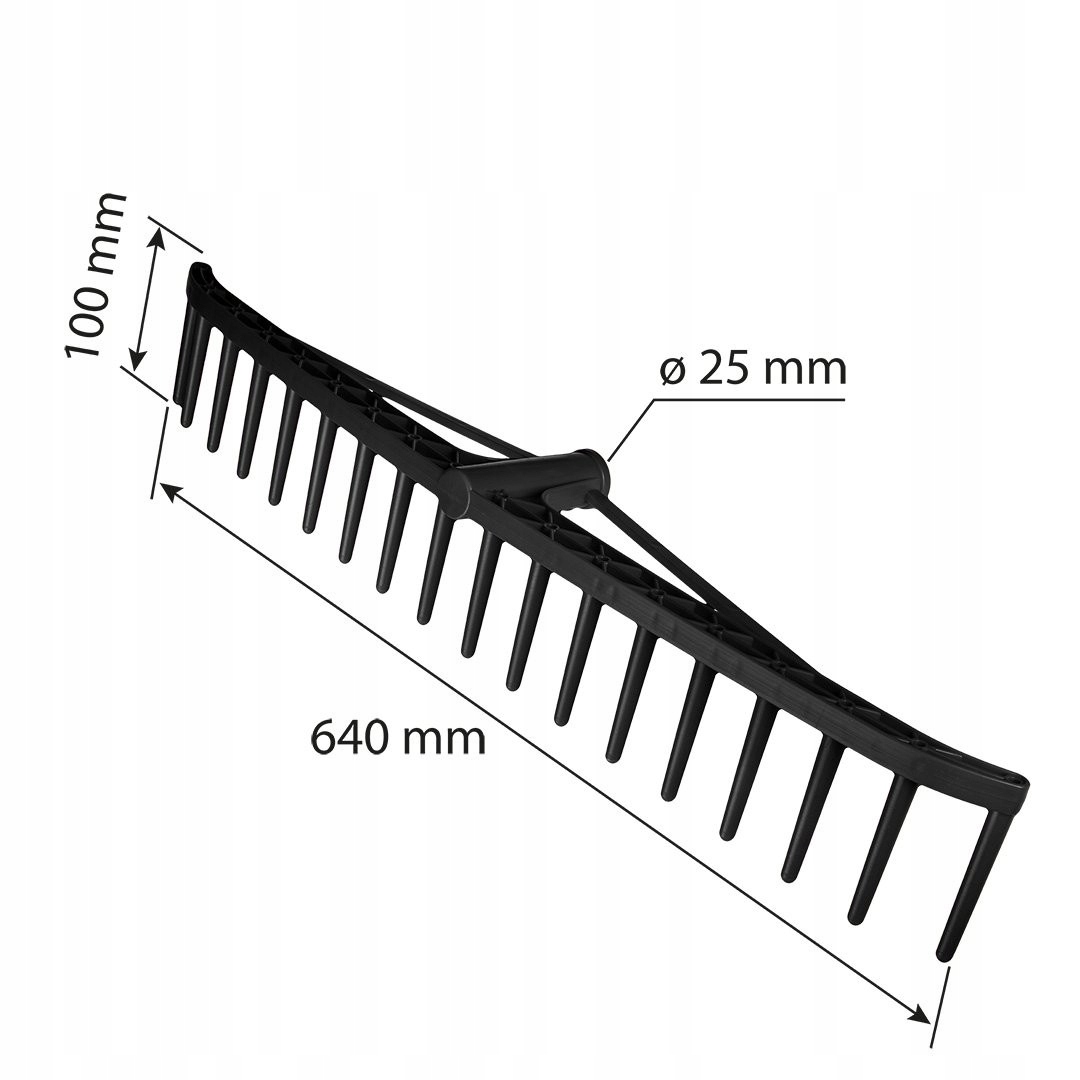 VERTO GRABIE OGRODOWE DO LIŚCI SIANA WZMOCNIONE 640MM BEZ TRZONKA 15G087