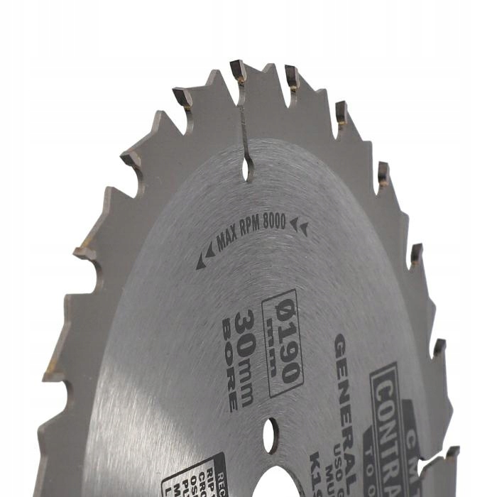 CMT PIŁA TACZOWA CIĘCIE POPRZECZNE 190x30mm DREWNA I PŁYT WIÓROWYCH K19024M