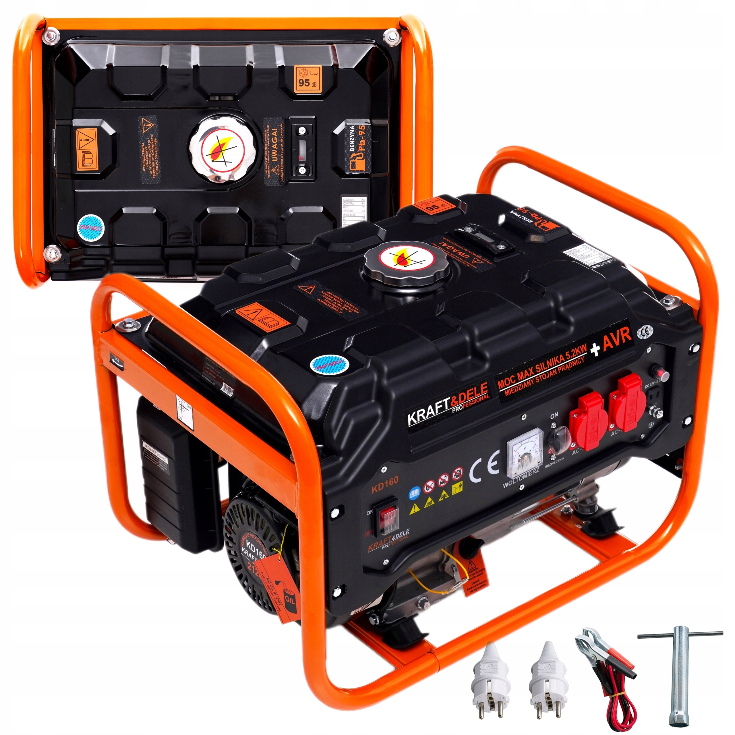 AGREGAT PRĄDOTWÓRCZY GENERATOR PRĄDU PRZENOŚNY JEDNOFAZOWY 3500 BENZYNA AVR