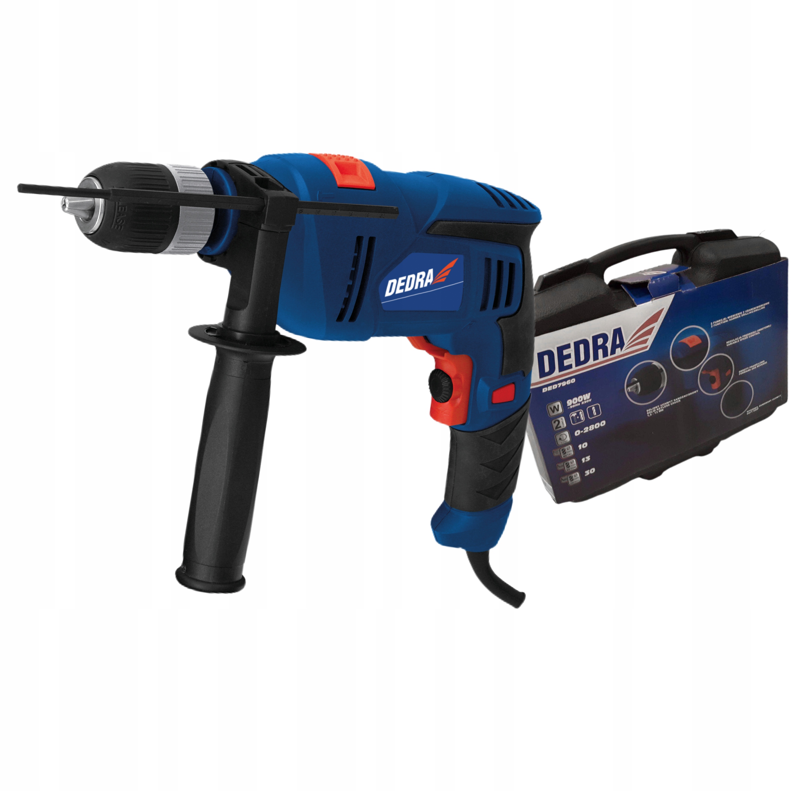 DEDRA WIERTARKA UDAROWA 900W DED 7960 + WALIZKA