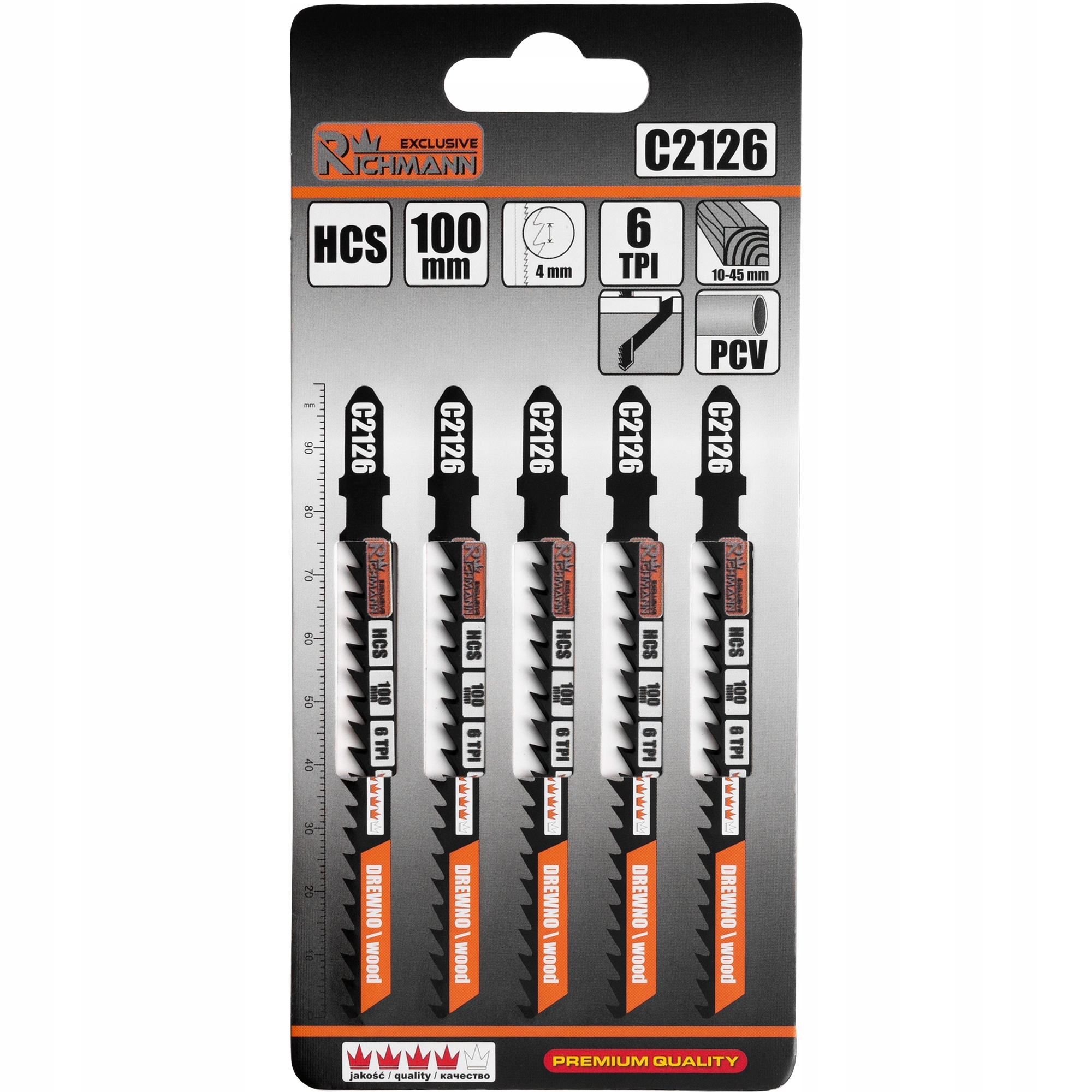 C2126 BRZESZCZOT DO WYRZ. DREWNO T HCS 100MM 6TPI CZYSTE CIĘCIE T101D 5 SZT