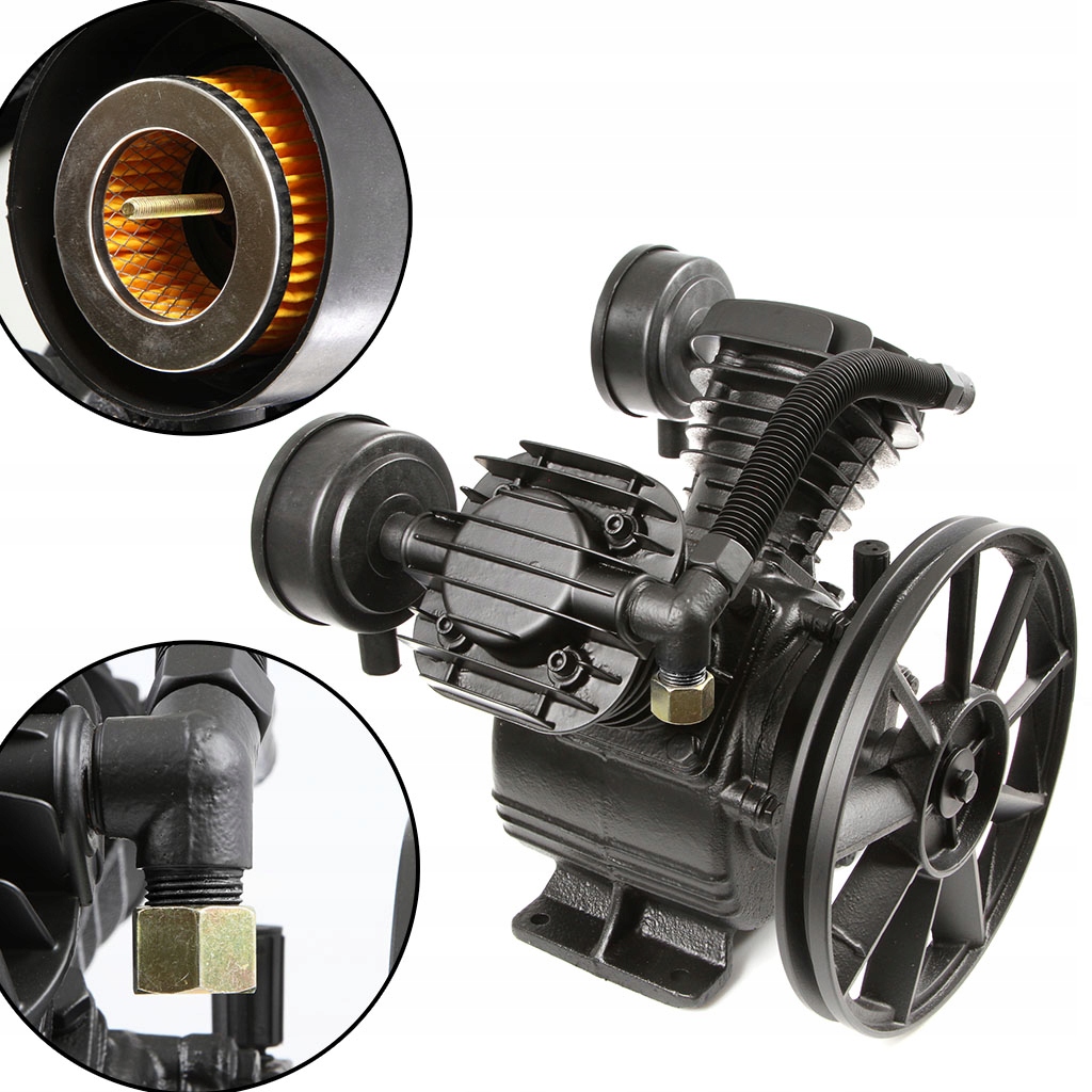 SPRĘŻARKA DWUCYLINDROWA DO KOMPRESORA 2-TŁOKOWA V-2065 400l/ MIN M806771