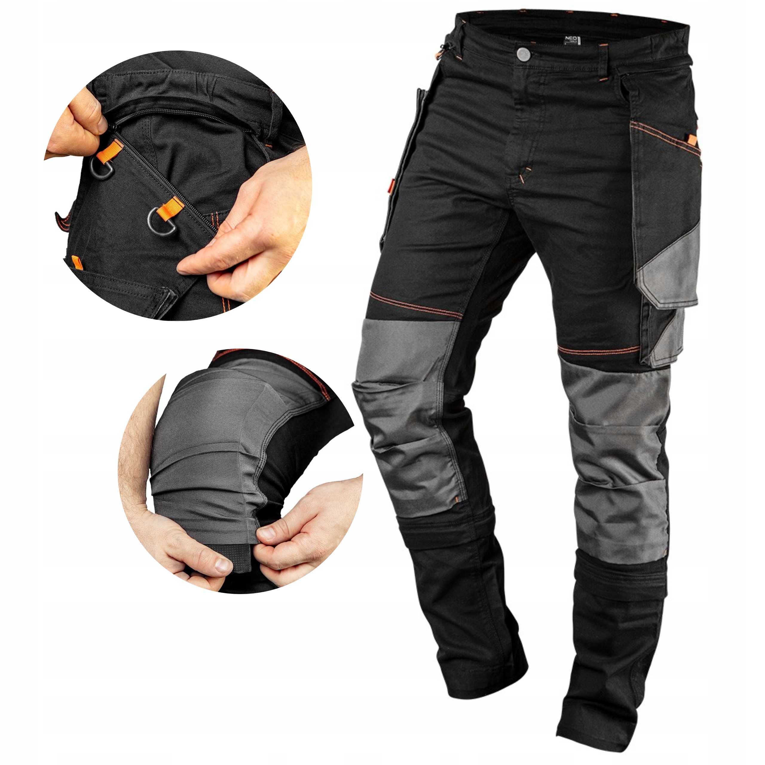 NEO SPODNIE ROBOCZE HD 2w1 SLIM ODPINANE KIESZENIE PROFILED 81-239 XXXL/58