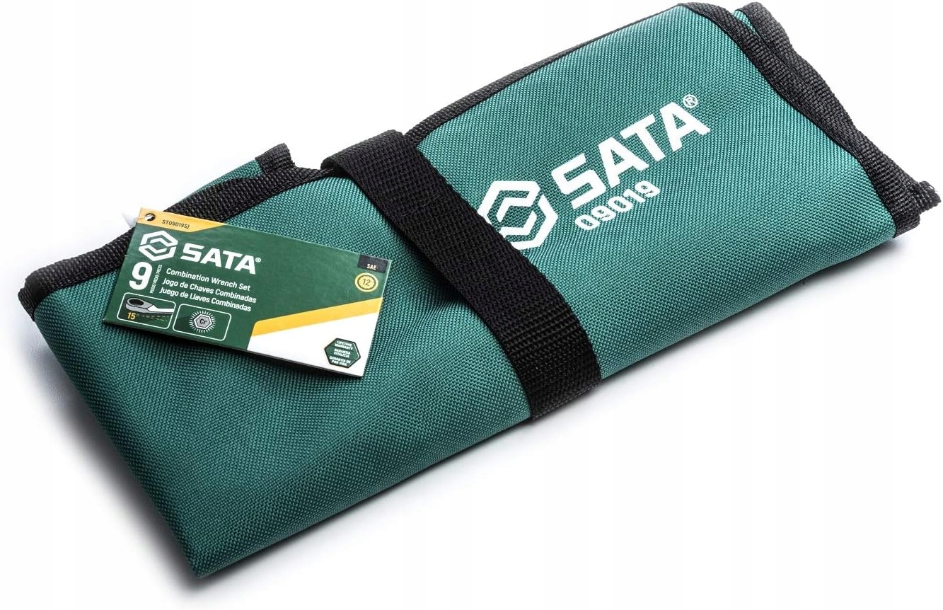 SATA ZESTAW 9 KLUCZY PŁASKO-OCZKOWYCH CALOWYCH W SZASZETCE ST09019SJ