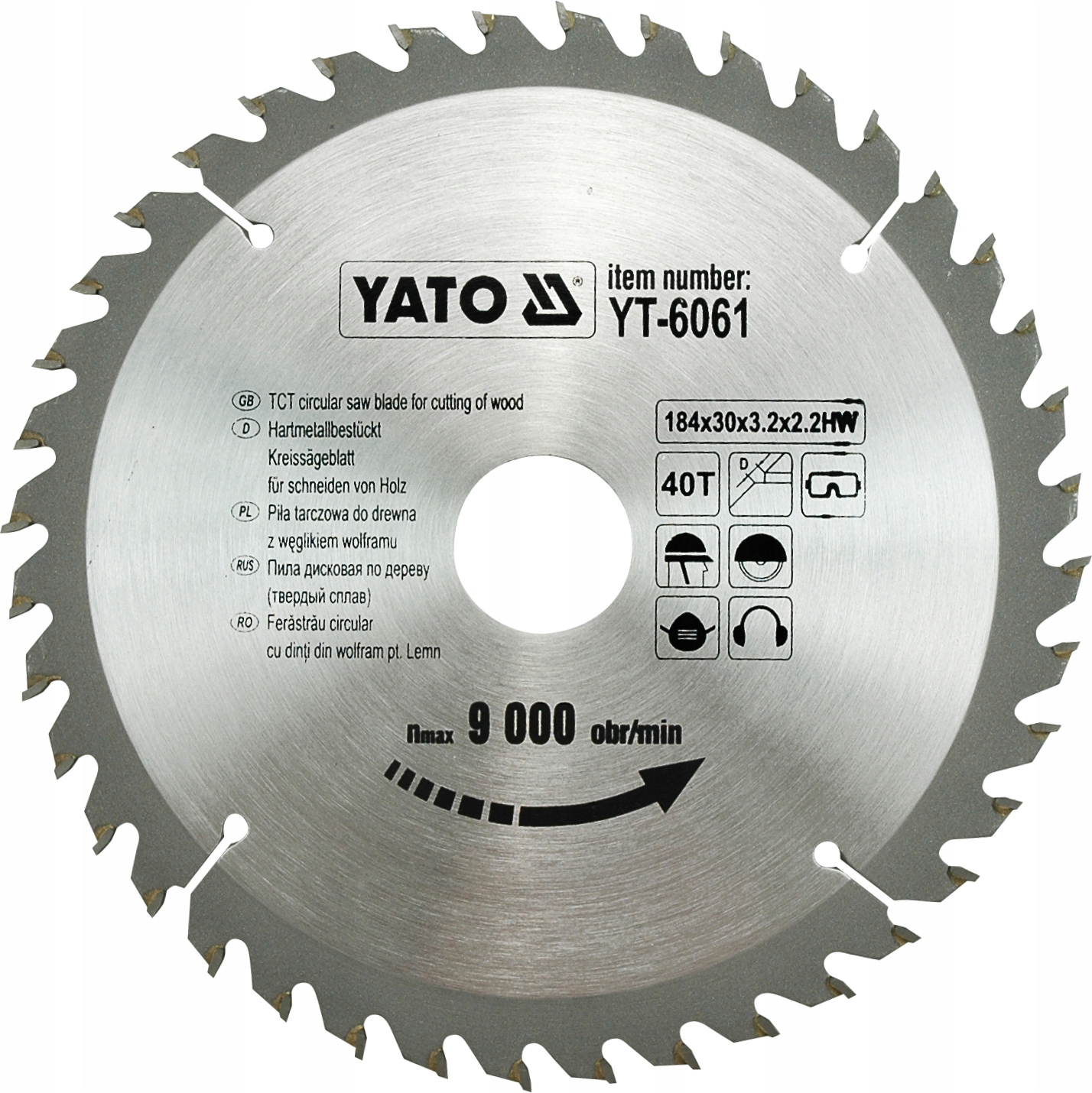 TARCZA DO CIĘCIA DREWNA WIDIOWA 184X30MM 40T YATO