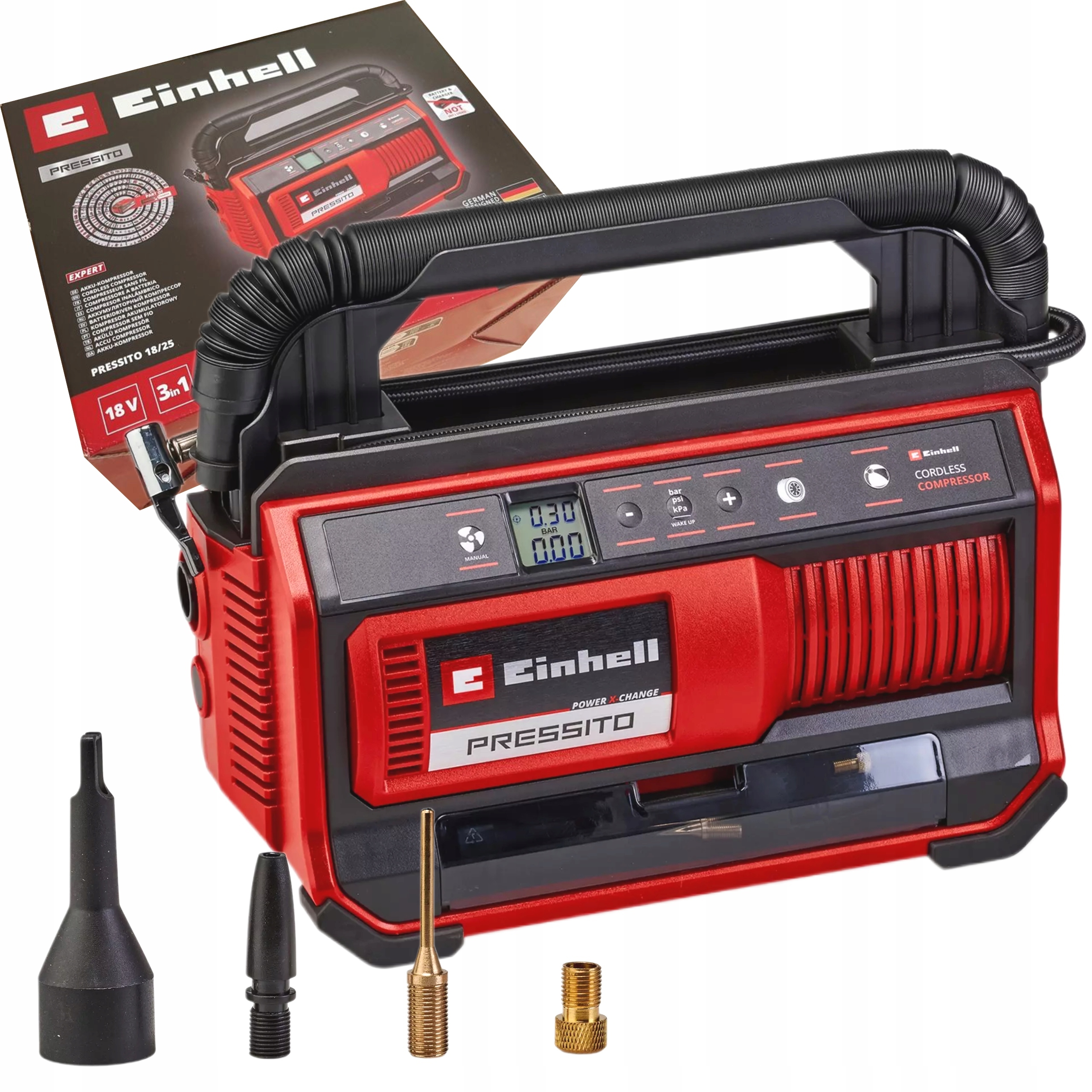 EINHELL KOMPRESOR AKUMULATOROWY 18V 11 BAR PRESSITO SOLO 18/25