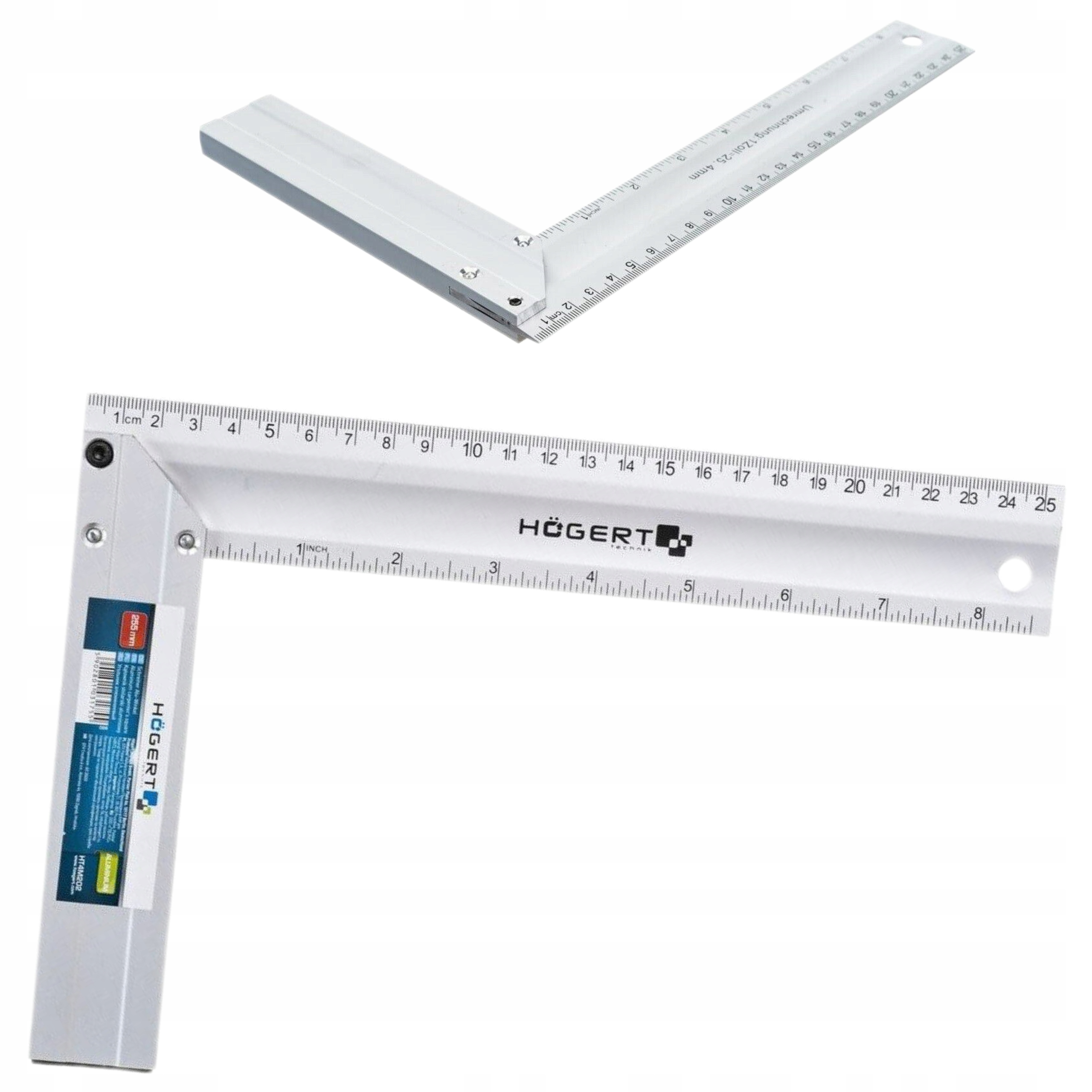HOGERT KĄTOWNIK STOLARSKI ALUMINIOWY 250×190 mm HT4M202