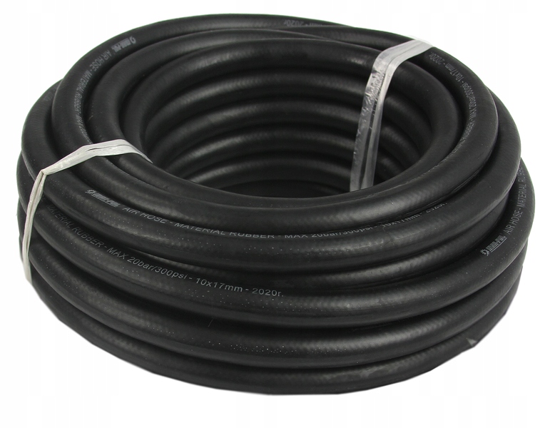 MAR-POL WĄŻ CIŚNIENIOWY ELASTYCZNY GUMOWY 10x17mm 20M SZYBKOZŁĄCZKI M82107
