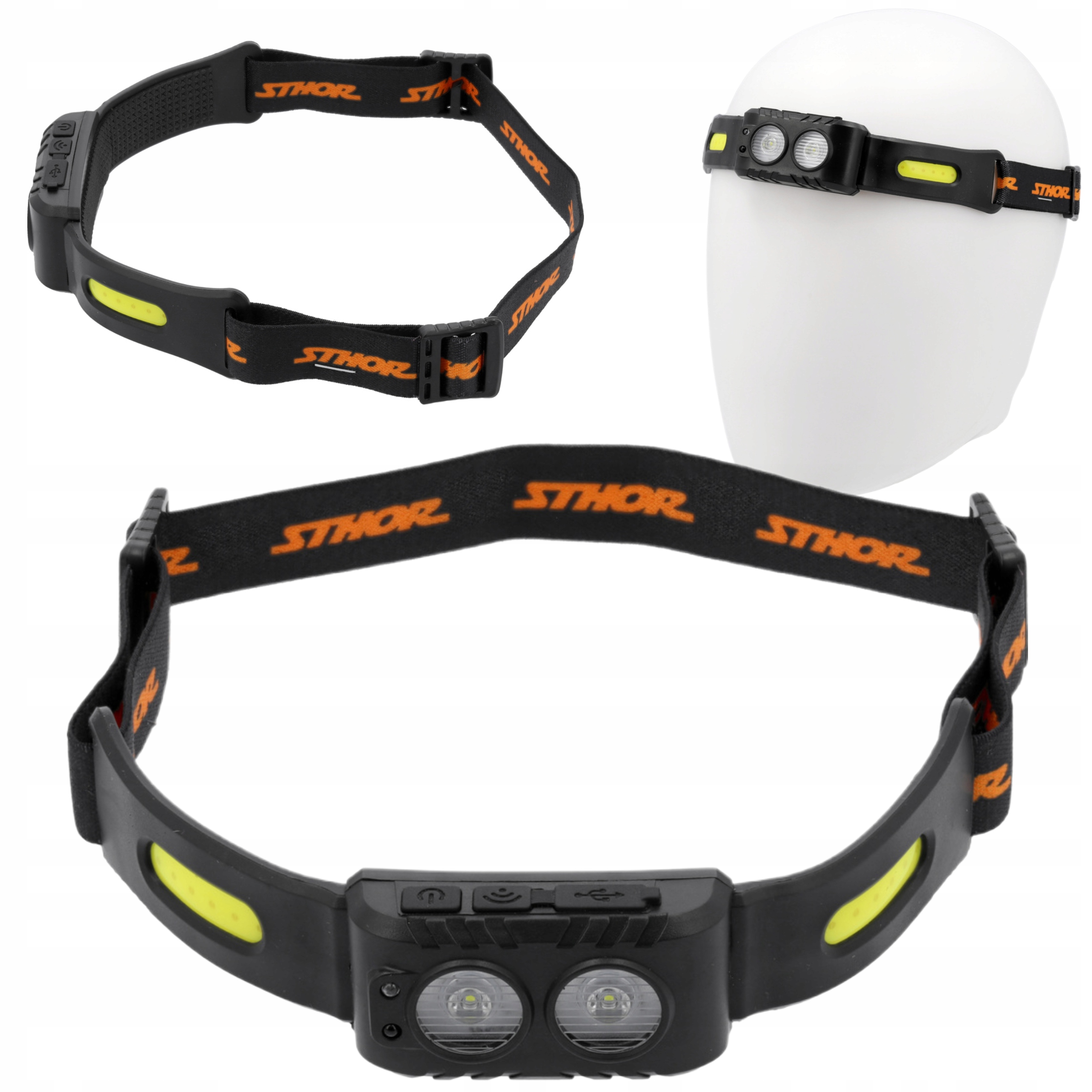 STHOR LATARKA CZOŁOWA 200LM AKUMULATOROWA IPX2 PRAKTYCZNA 5 TRYBÓW 88682