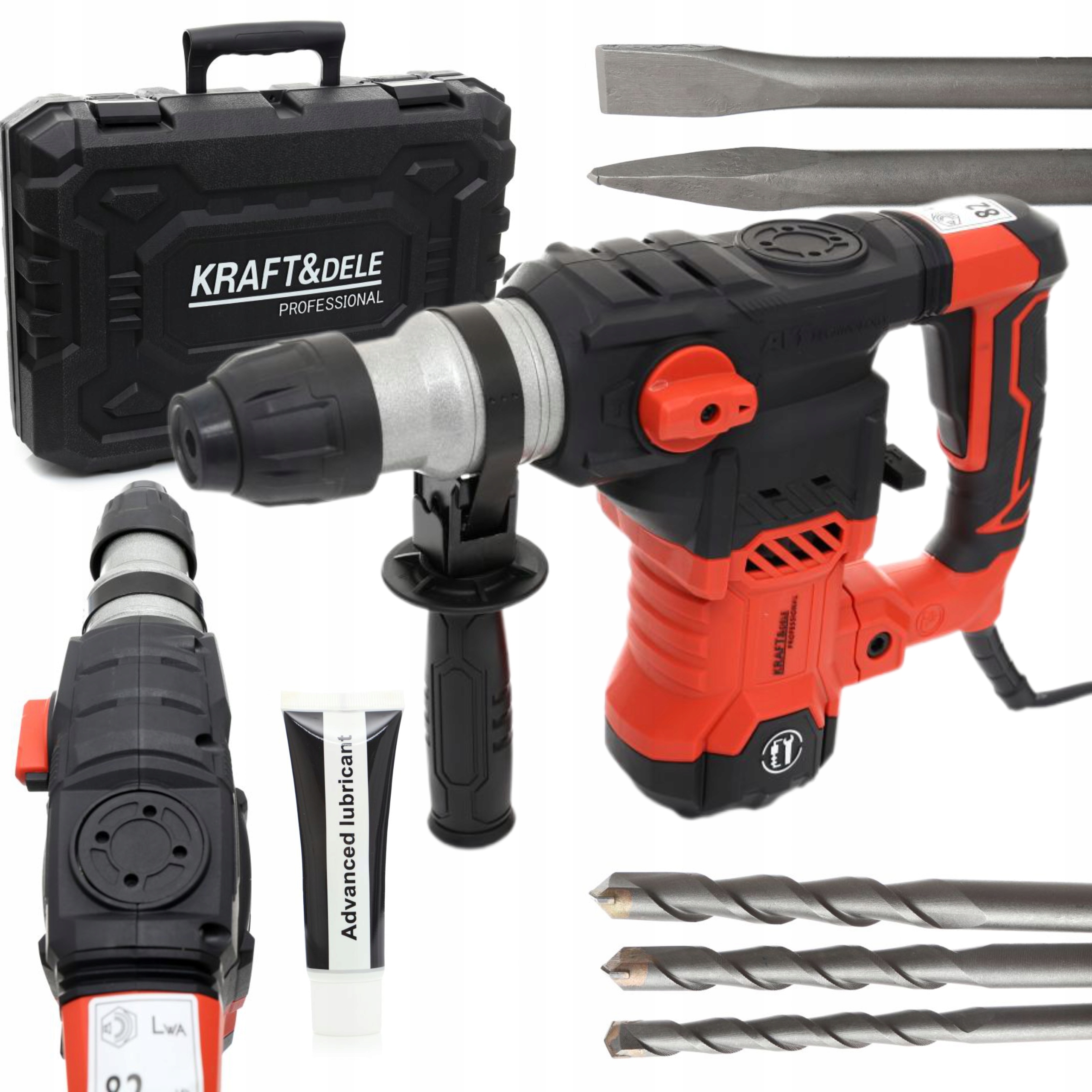 KRAFT&DELE MŁOT UDAROWY MŁOTOWIERTARKA SDS+ 2700W 6J WALIZKA DŁUTA KD1735