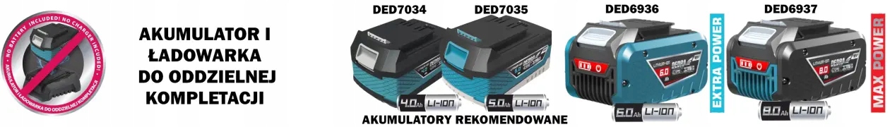 DEDRA KOMPAKTOWY KLUCZ UDAROWY BEZSZCZOTKOWY 350NM 1/2" 18V DED7153 SAS+
