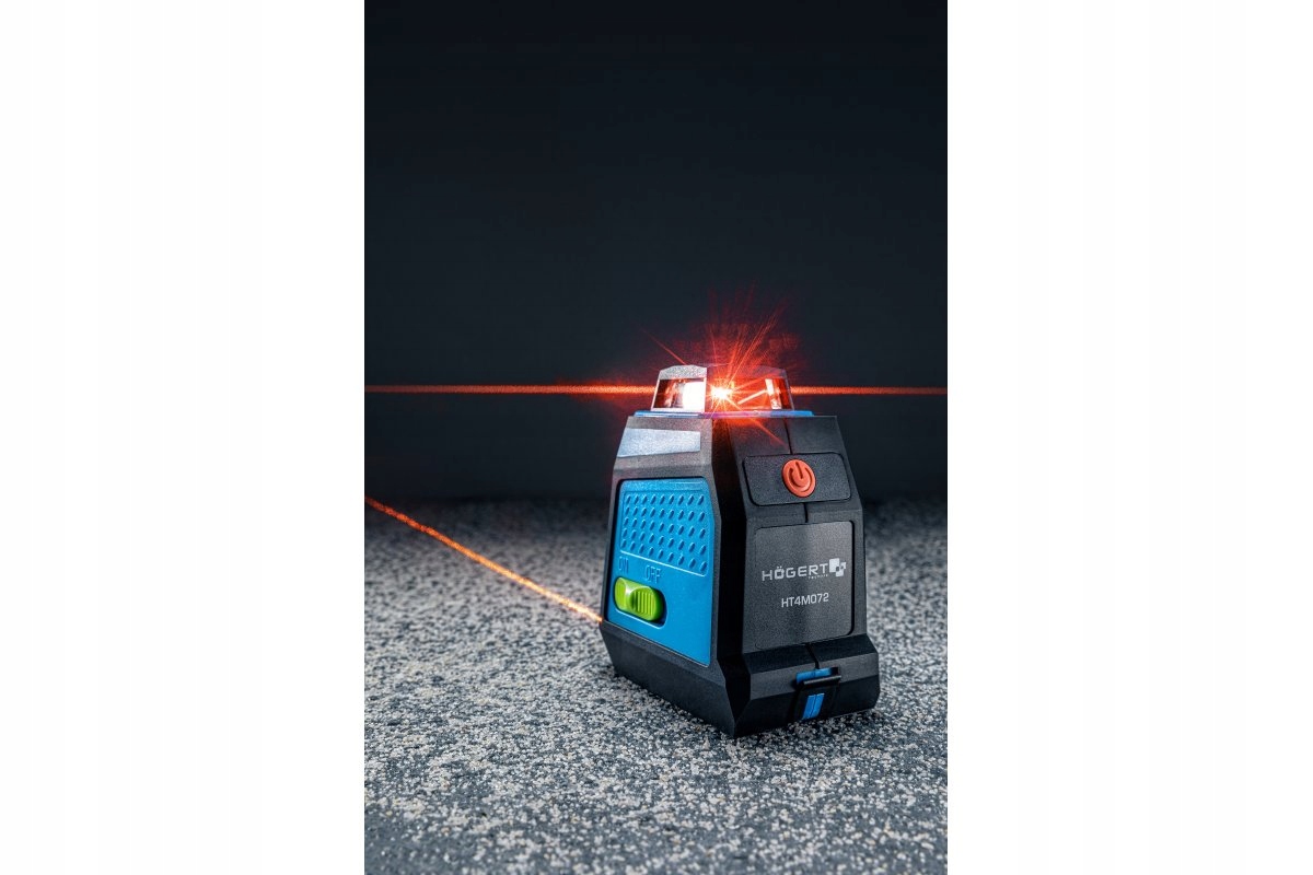 HOGERT POZIOMNICA LASEROWA CZERWONA 30M 3D IP54 ETUI HT4M072