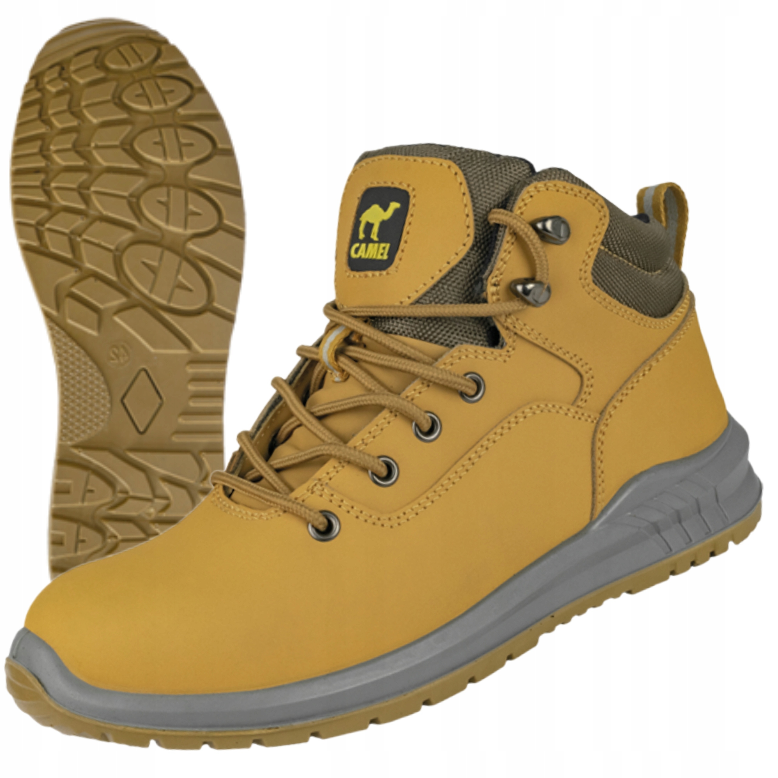 BUTY ROBOCZE TRZEWIKI OCHRONNE SB FO SRC STALOWY PODNOSEK CAMEL FARMER r 45