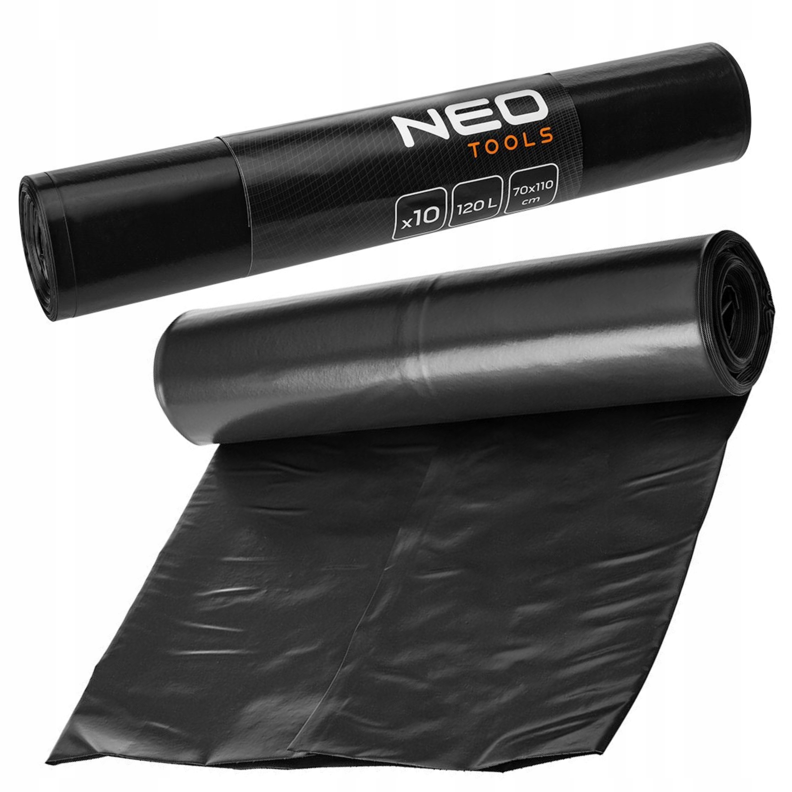 NEO WORKI BUDOWLANE 120 L CZARNE 10 SZTUK 50 MIC 15-985
