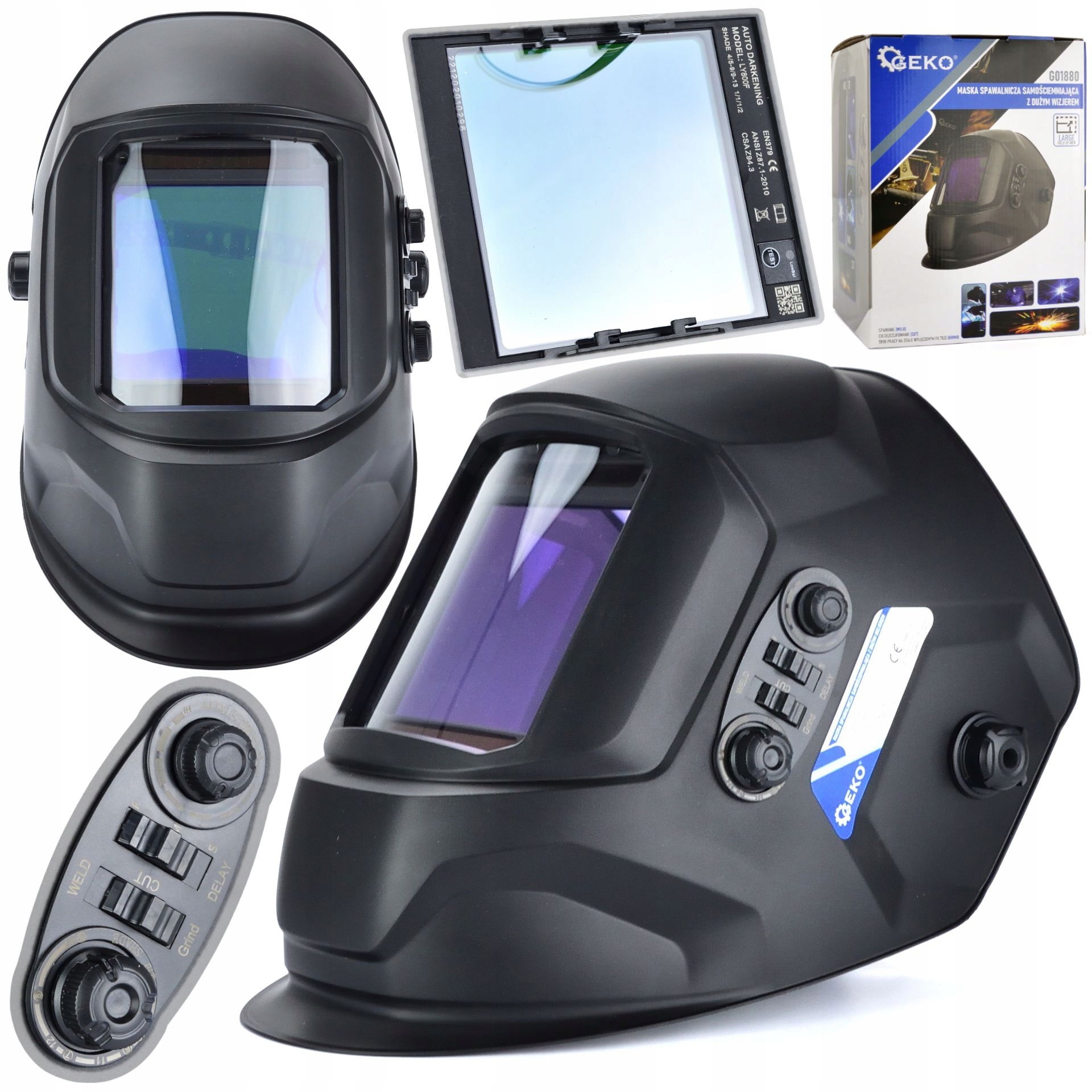 MASKA PRZYŁBICA SAMOŚCIEMNIAJĄCA DUŻY WIZJER FILTR