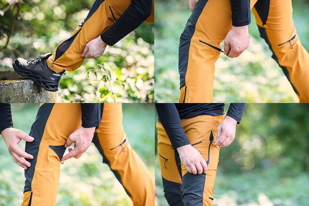 NEO SPODNIE ROBOCZE DO PASA OUTDOOR 4 WAY STRETCH MUSZTARDOWE 81-291 r XXXL