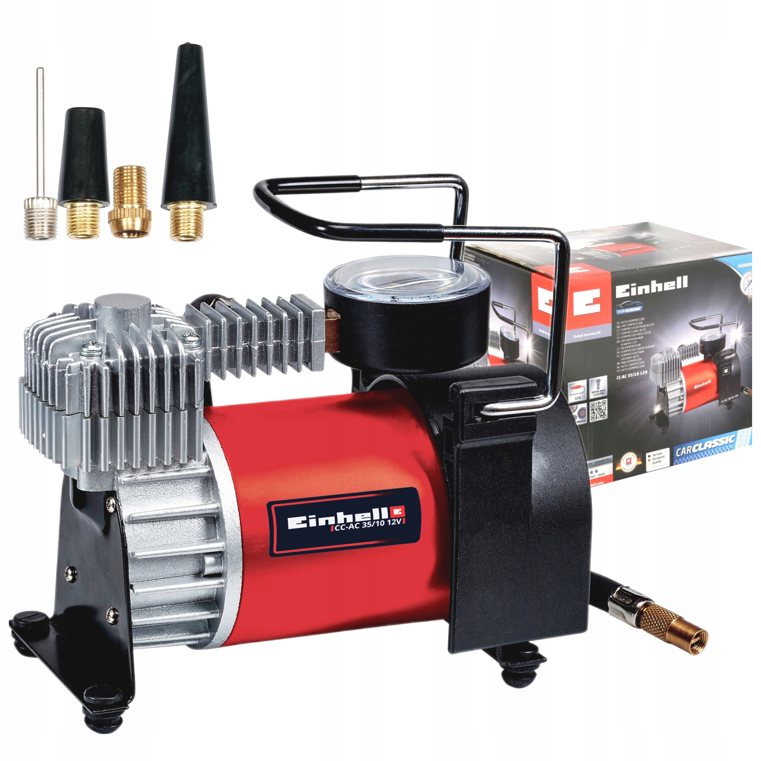 KOMPRESOR SAMOCHODOWY 10 bar 35L/MIN 12V +4 ADAPTERY CC-AC 35/10 EINHELL