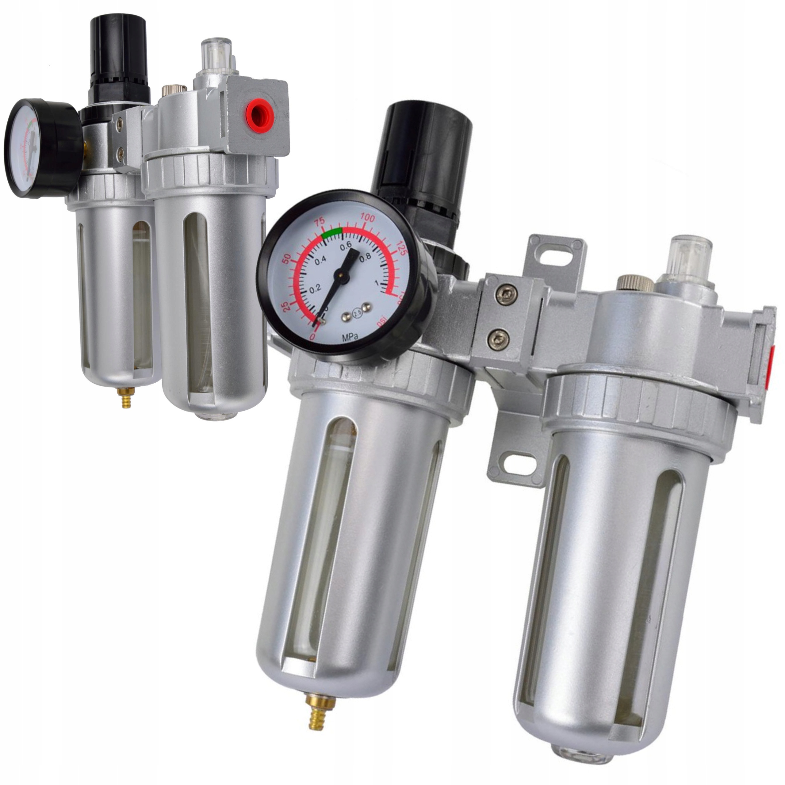 GEKO REDUKTOR POWIETRZA Z FILTREM I SMAROWANIEM ODWADNIACZ 1/4" 2 EL G01179