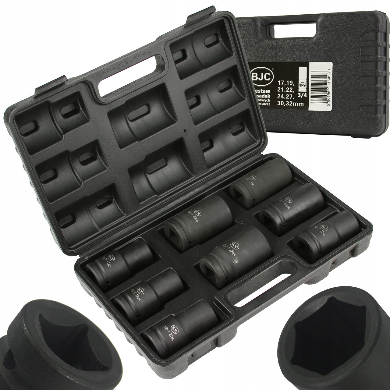 ZESTAW NASADEK UDAROWYCH BJC 3/4" NASADKI UDAROWE 17-32 mm 8PCS WALIZKA BJC