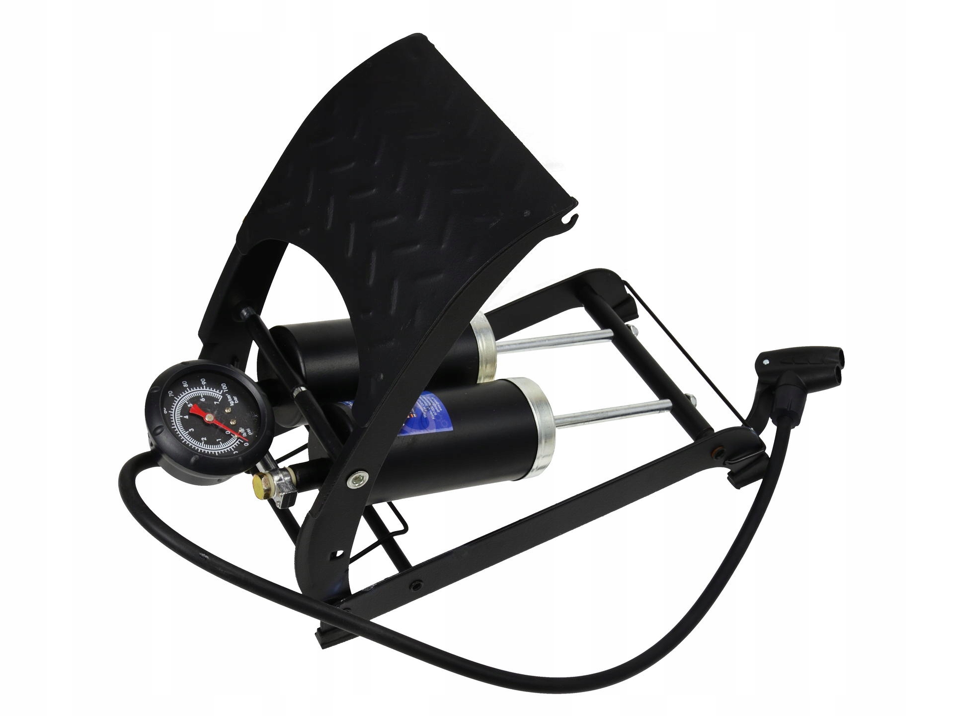 GEKO POMPKA NOŻNA DWUTŁOKOWA SAMOCHODOWA ROWEROWA 2 KOŃCÓWKI GEKO