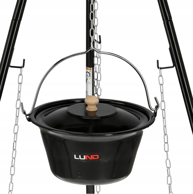 GRILL TRÓJNÓG RUSZT KOCIOŁEK OGRODOWY WISZĄCY OGNISKOWY OGNISKO LUND 49CM