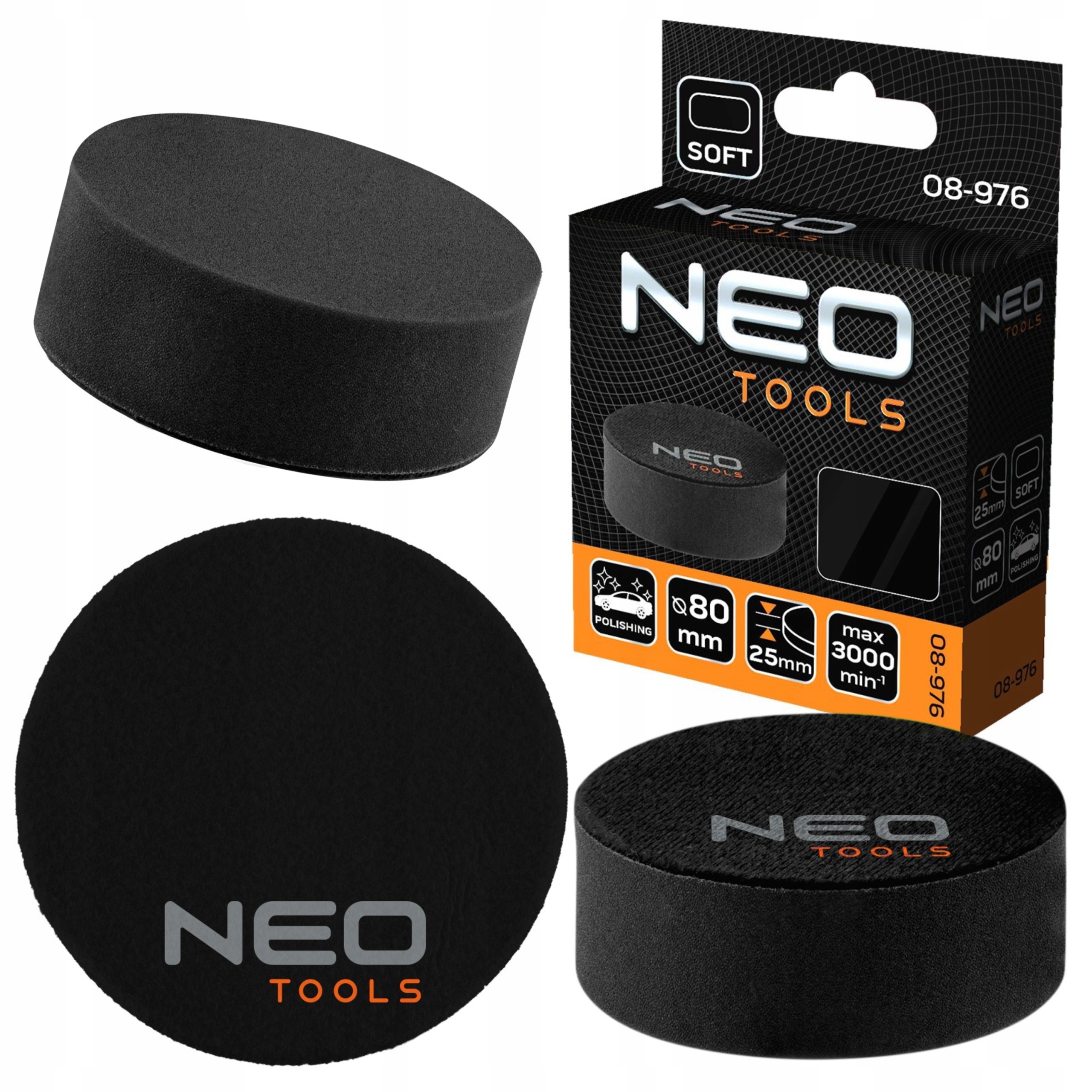 NEO 08-976 PAD POLERSKI 80 X 25 MM, GĄBKA MIĘKKA